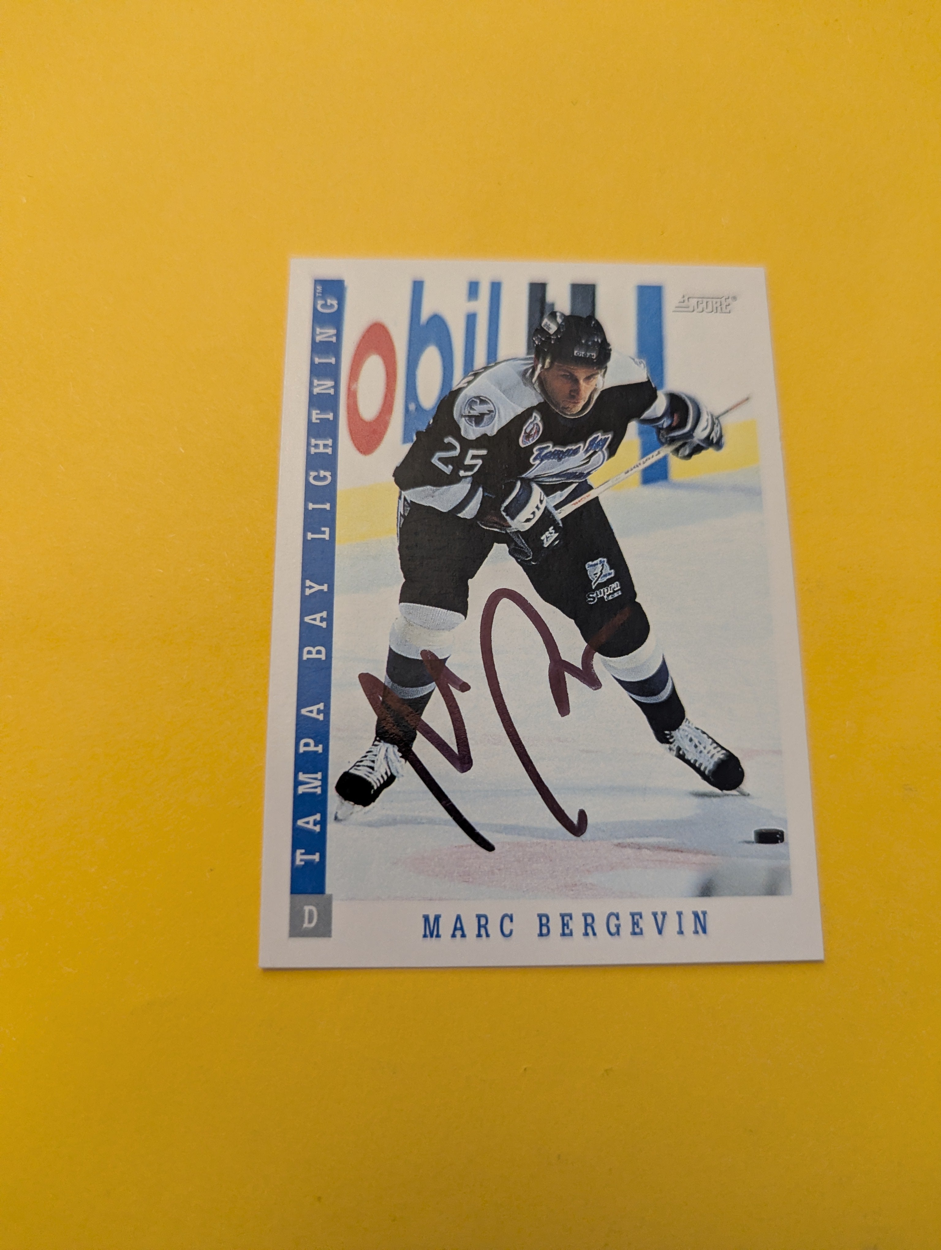 Marc Bergevin Signed Tampa Bay Lightning Card