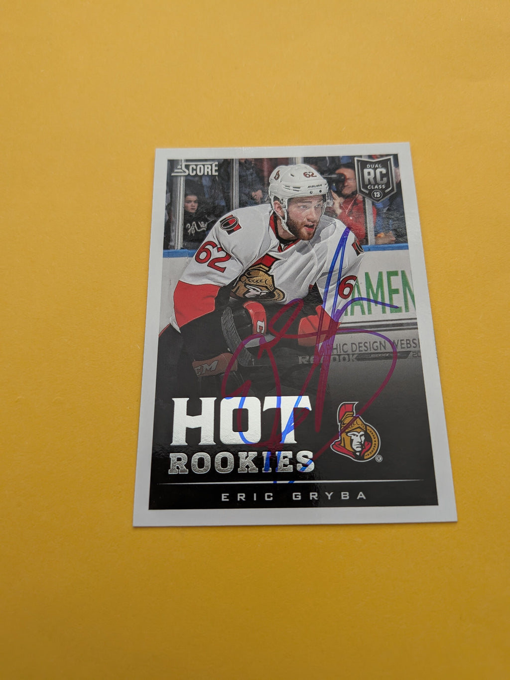 Eric Gryba Signed Ottawa Senators Rookie Card A