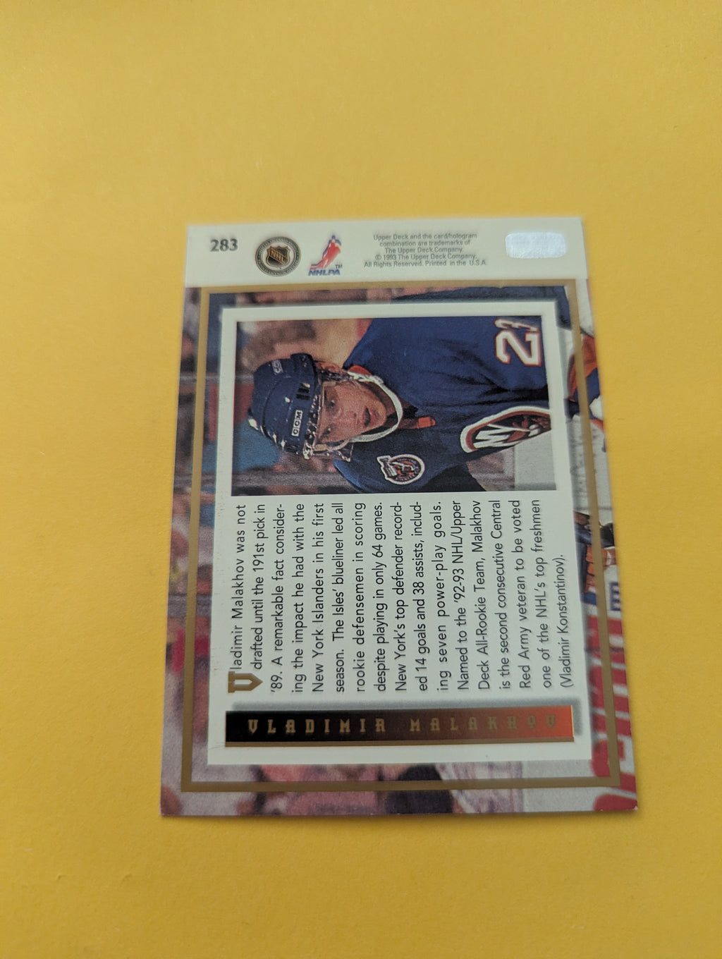 Vladimir Malakhov Signed New York Islanders Card