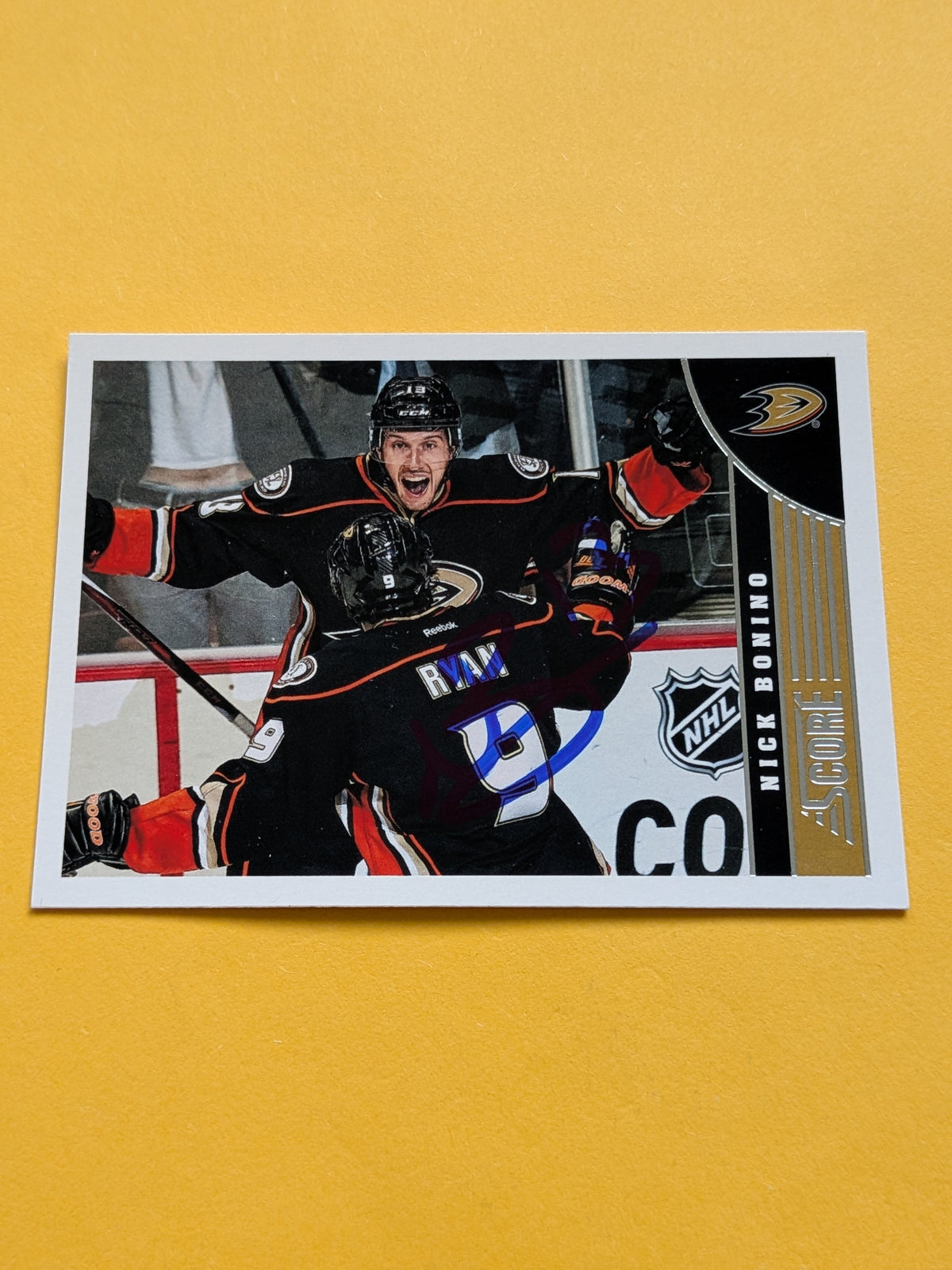 Nick Bonino Signed Anaheim Ducks Card B