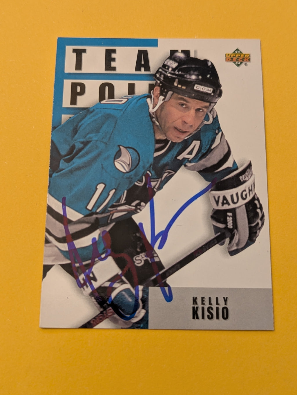 Kelly Kisio Signed San Jose Sharks Card