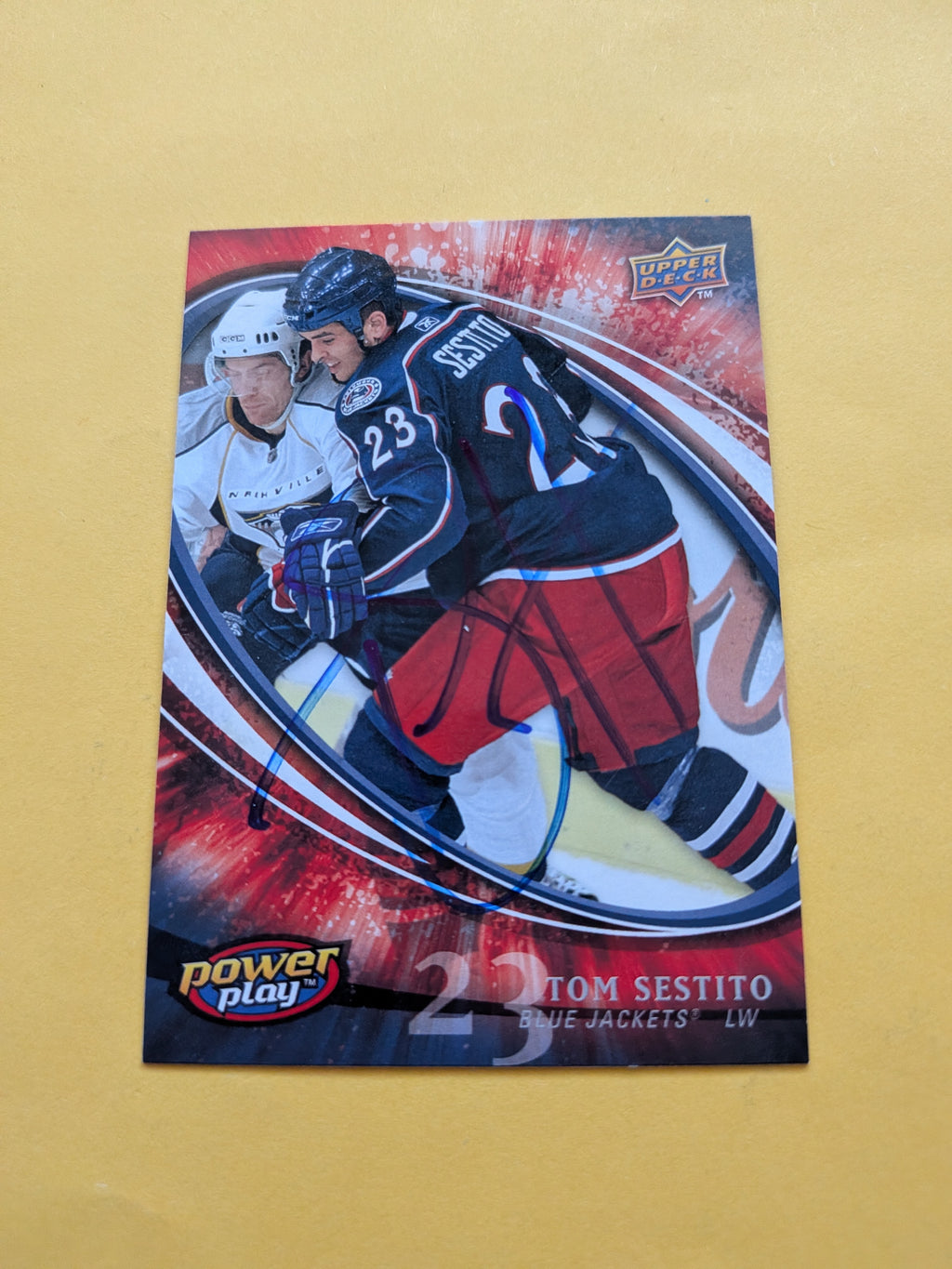 Tom Sestito Signed Columbus Blue Jackets Rookie Card C