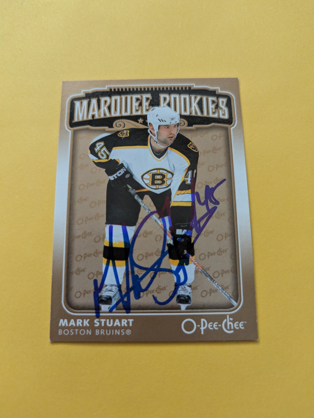 Mark Stuart Signed Boston Bruins Rookie Card