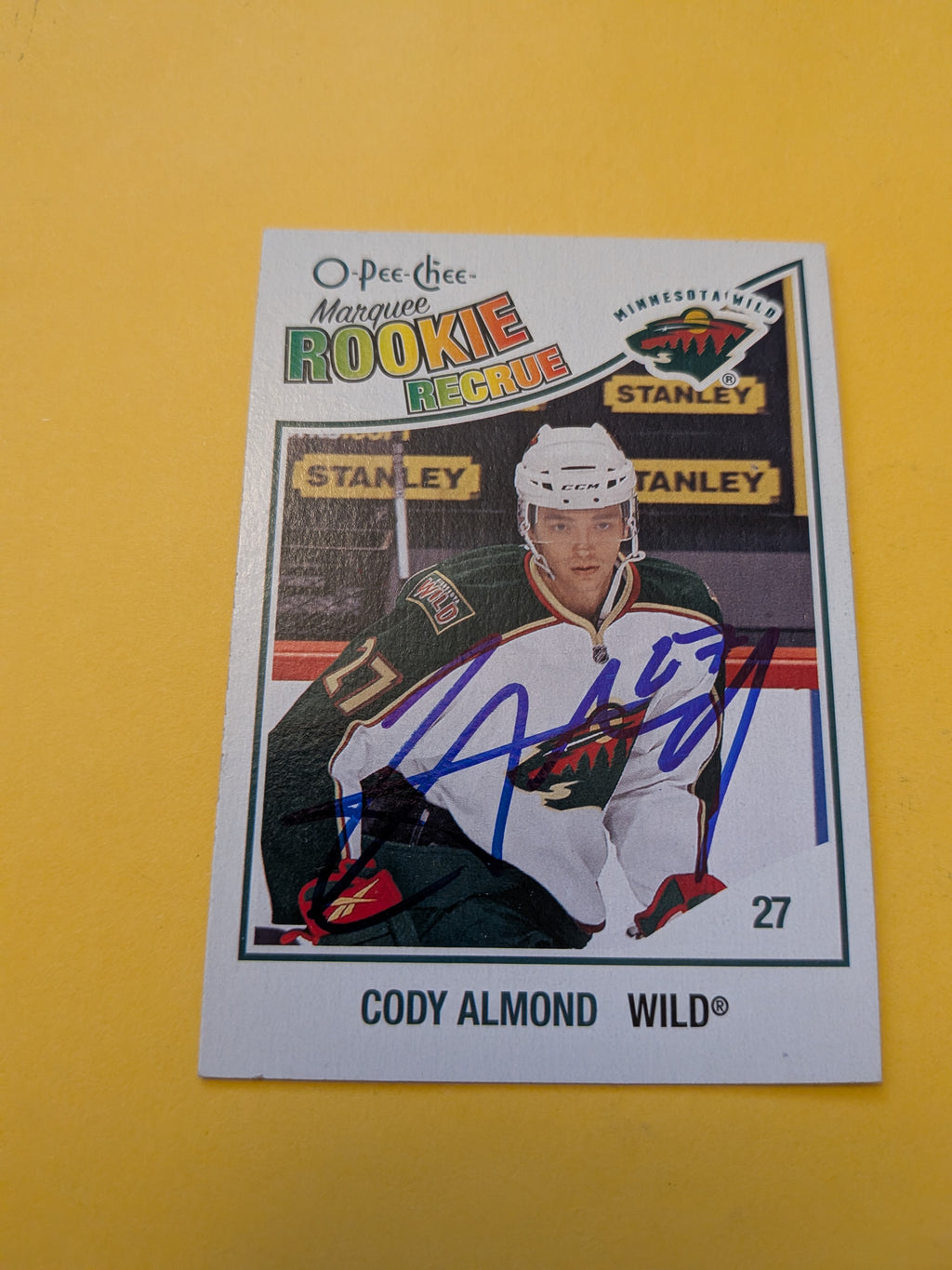 Cody Almond Signed Minnesota Wild Rookie Card B