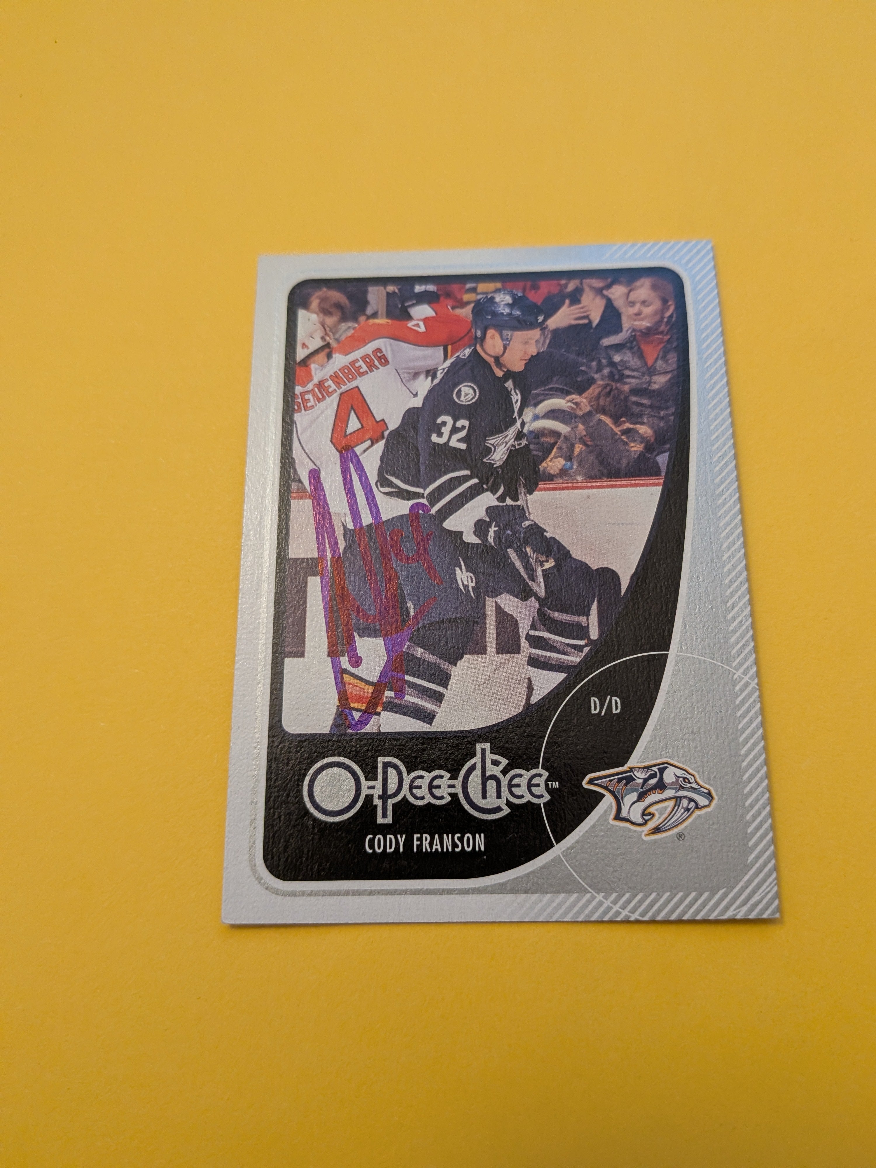 Cody Franson Signed Nashville Predators Card A