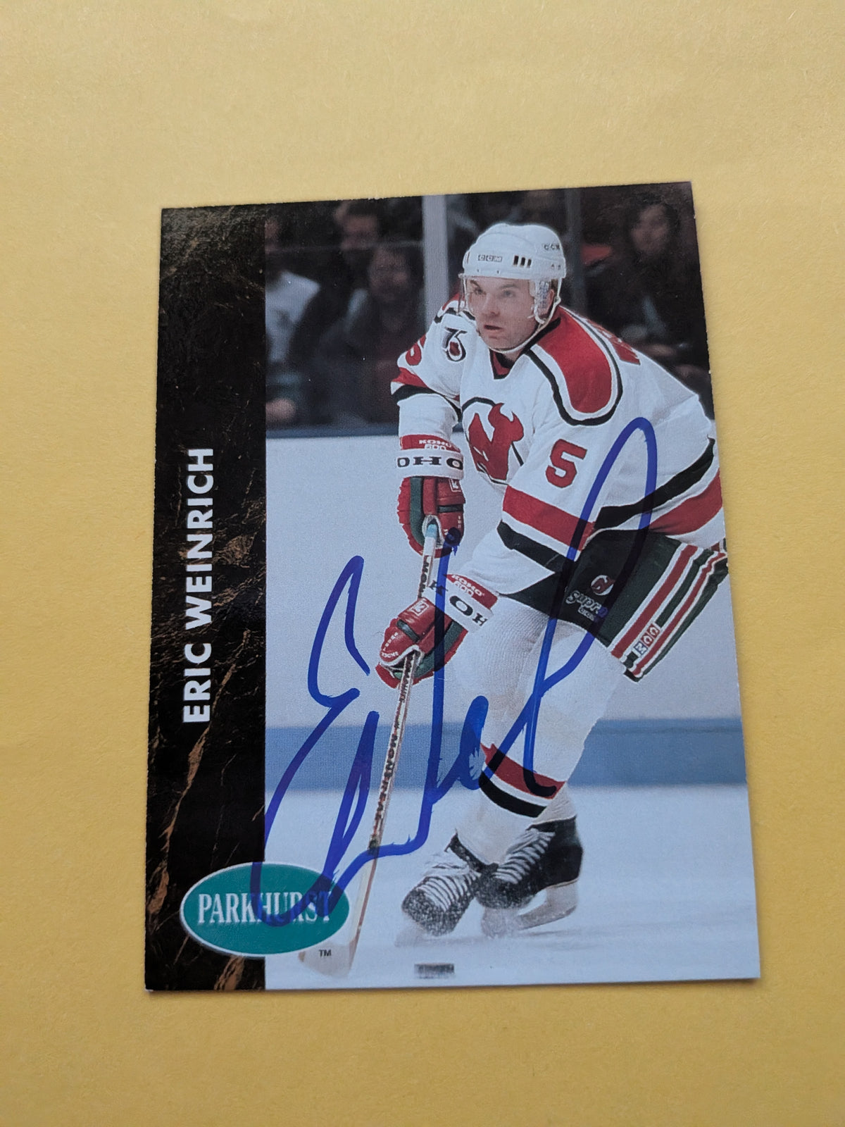 Eric Weinrich Signed New Jersey Devils Card B