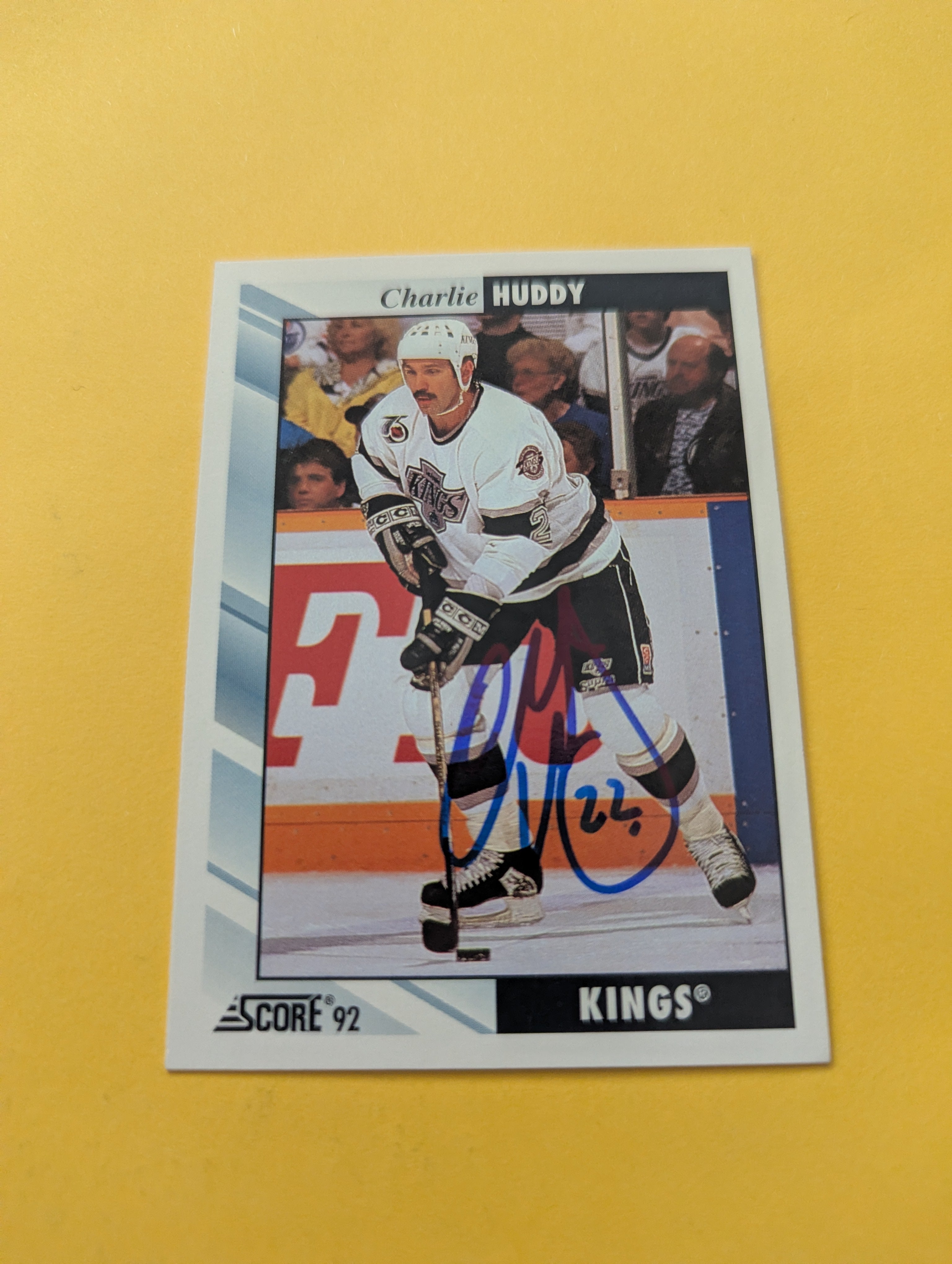 Charlie Huddy Signed Los Angeles Kings Card
