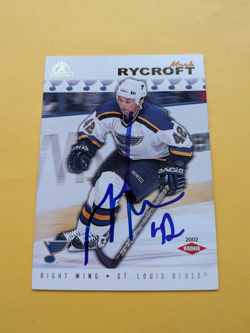 Mark Rycroft Signed St. Louis Blues Card A