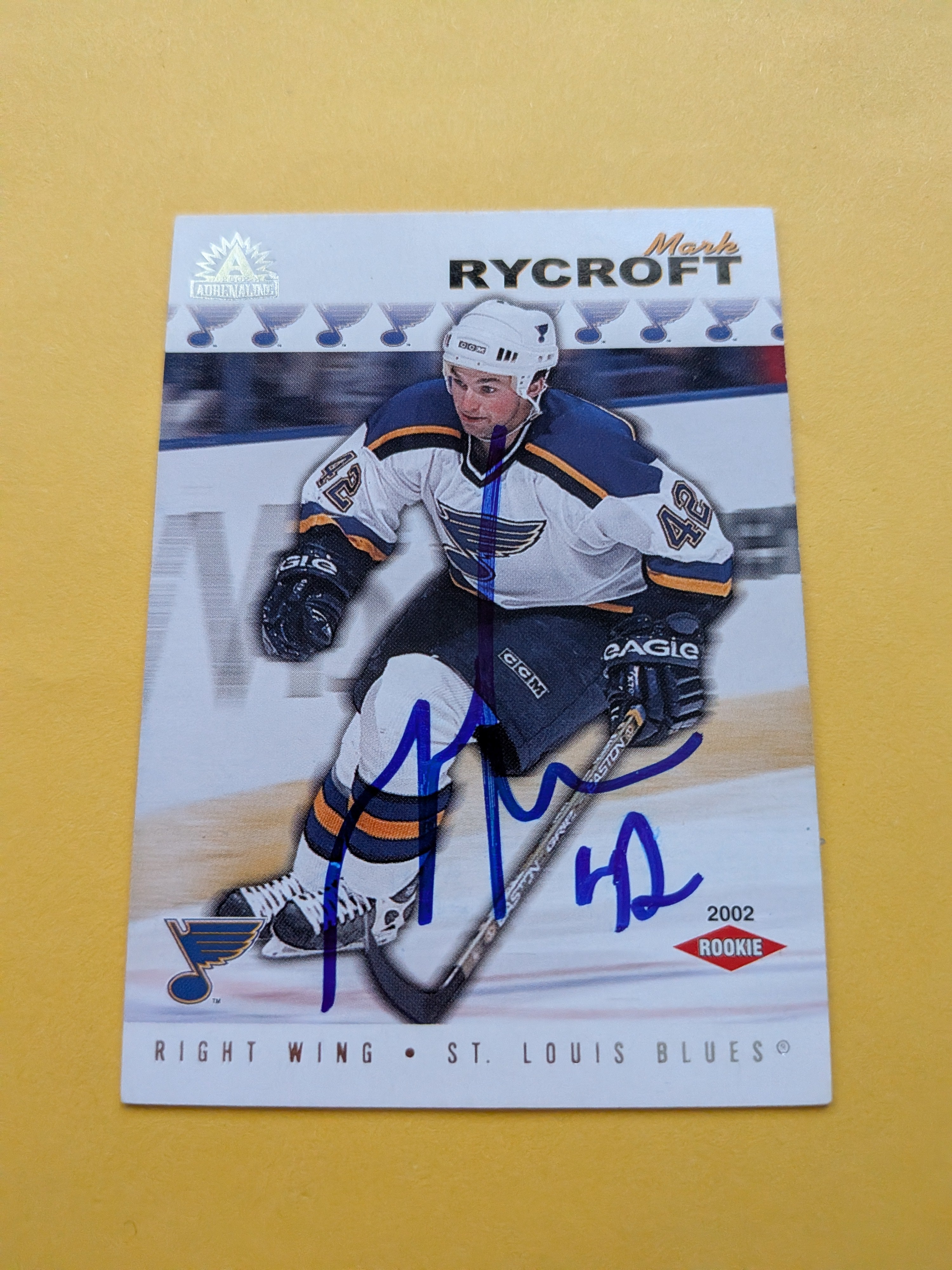 Mark Rycroft Signed St. Louis Blues Card A