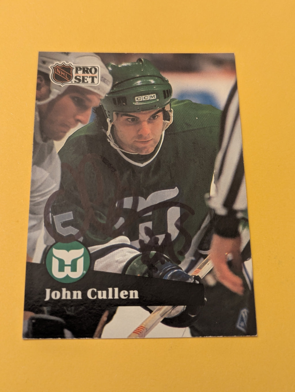 John Cullen Signed Hartford Whalers Card