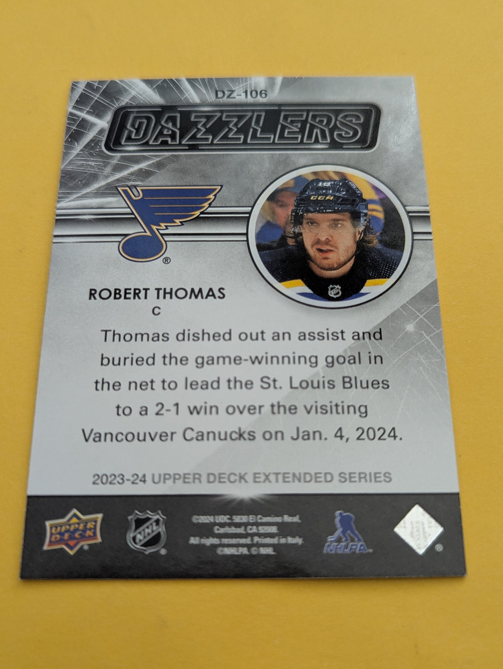 Robert Thomas 23-24 Upper Deck Dazzlers Green Card