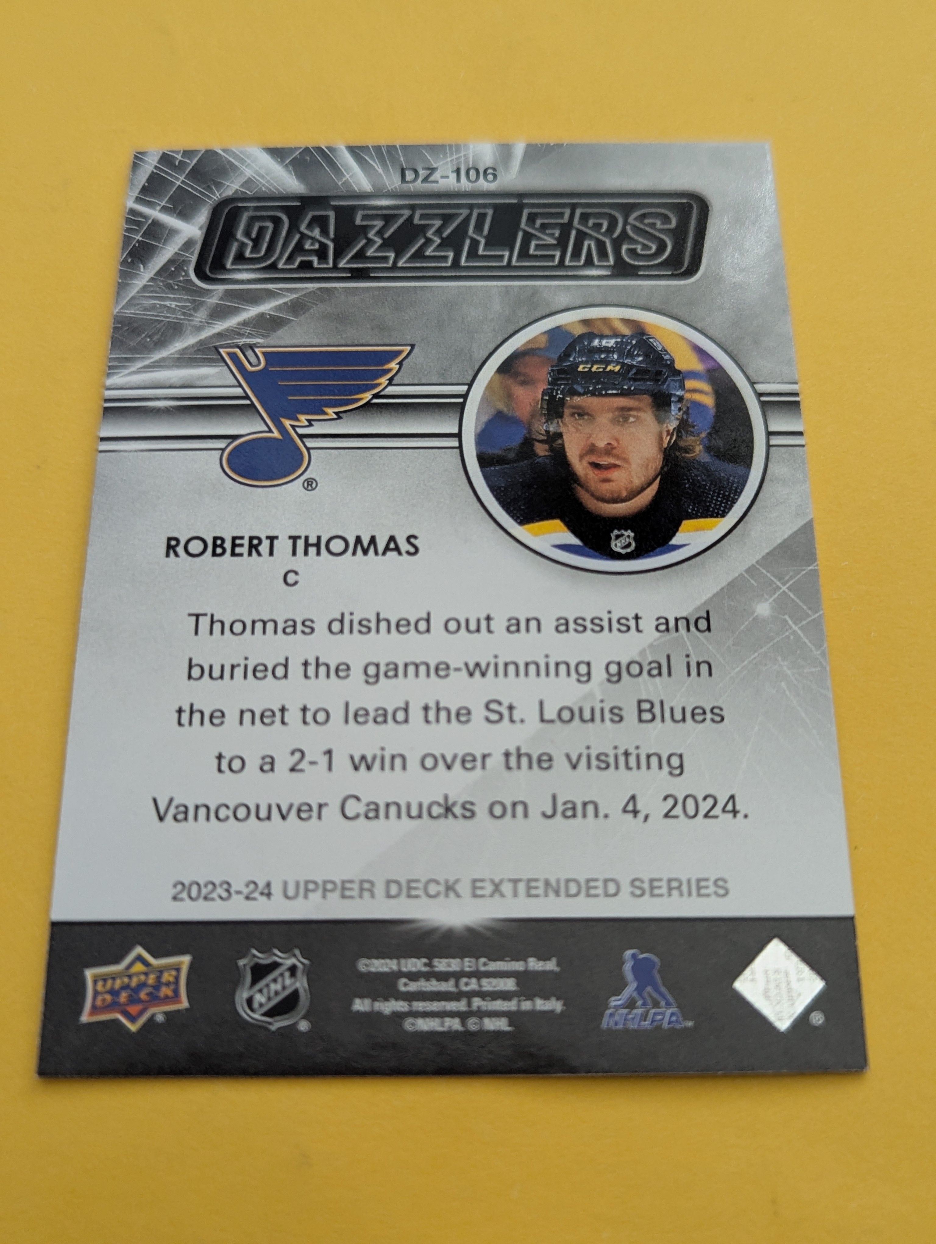 Robert Thomas 23-24 Upper Deck Dazzlers Green Card