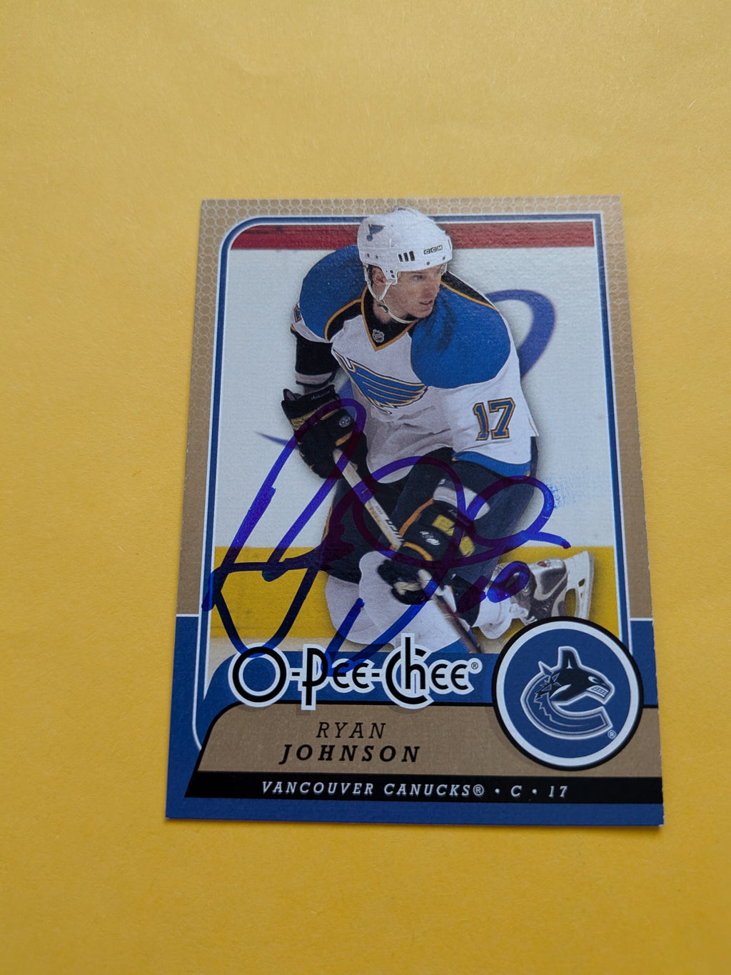 Ryan Johnson Signed St. Louis Blues Card A