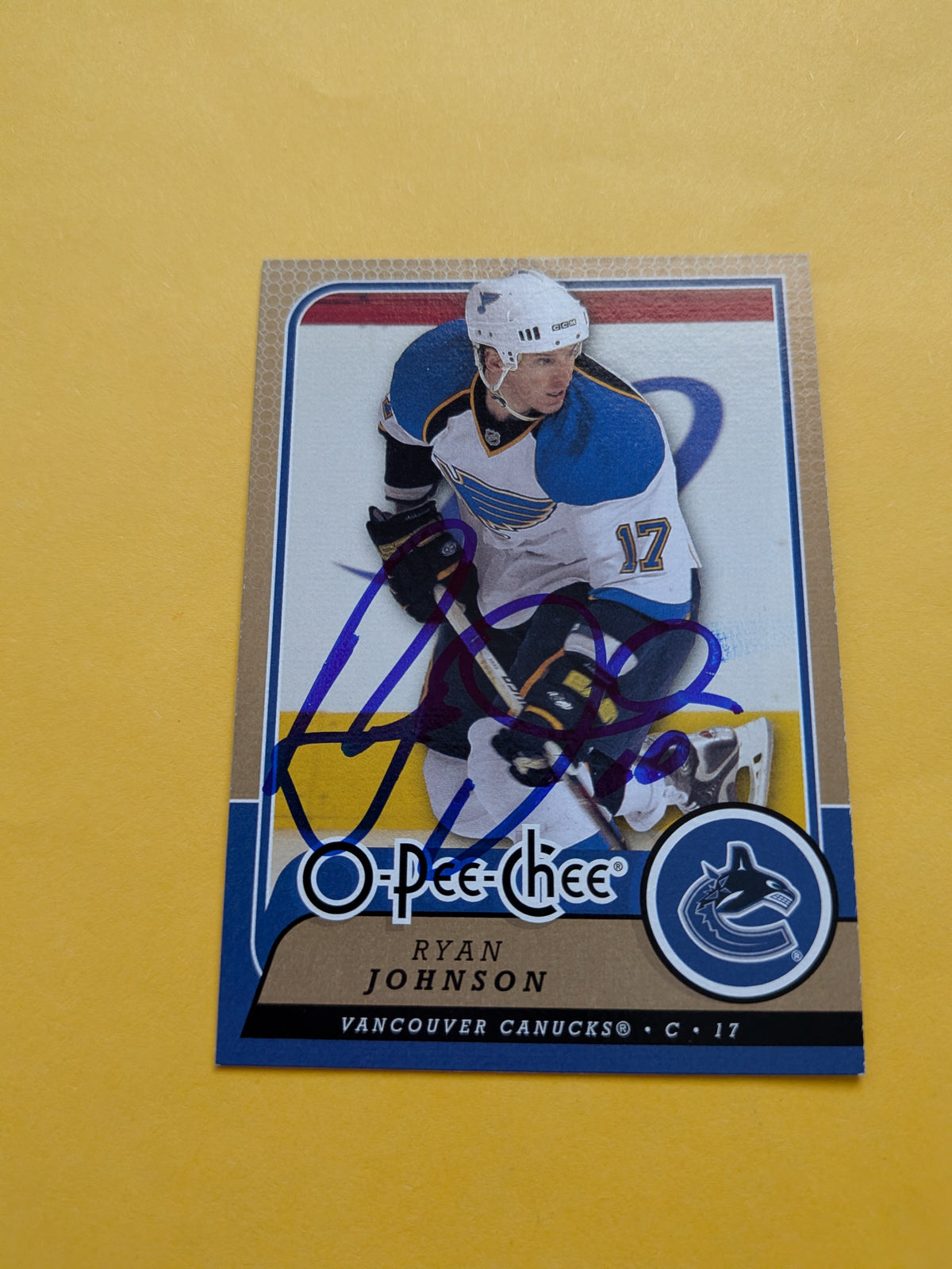 Ryan Johnson Signed St. Louis Blues Card A