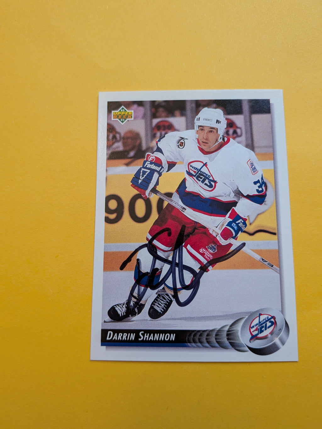 Darrin Shannon Signed Winnipeg Jets Card D