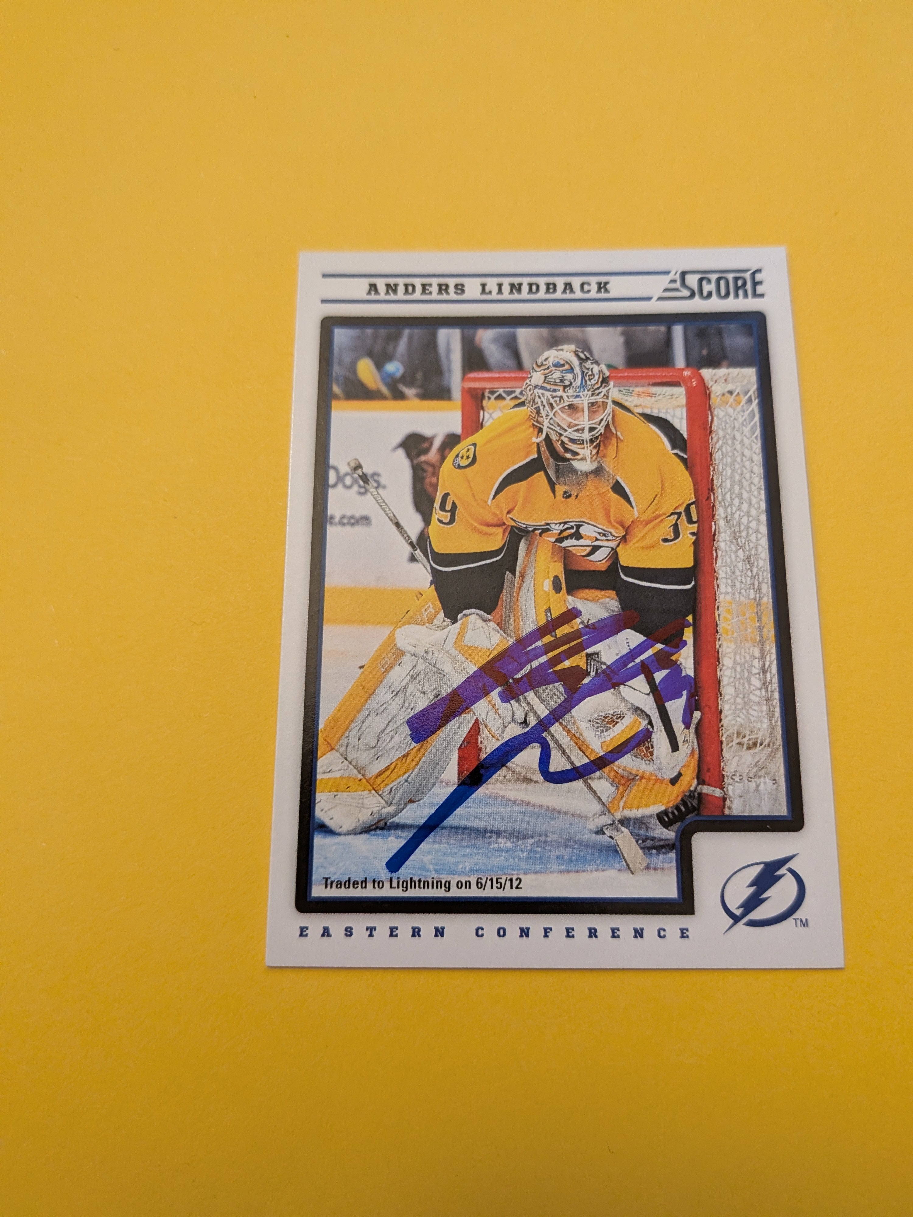 Anders Lindback Signed Nashville Predators Card D