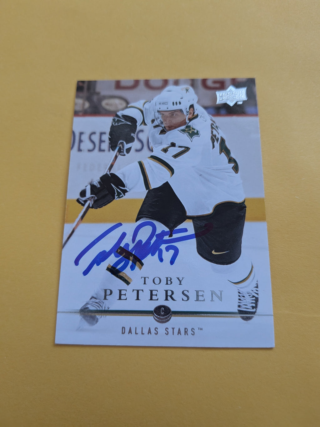 Toby Petersen Signed Dallas Stars Card A