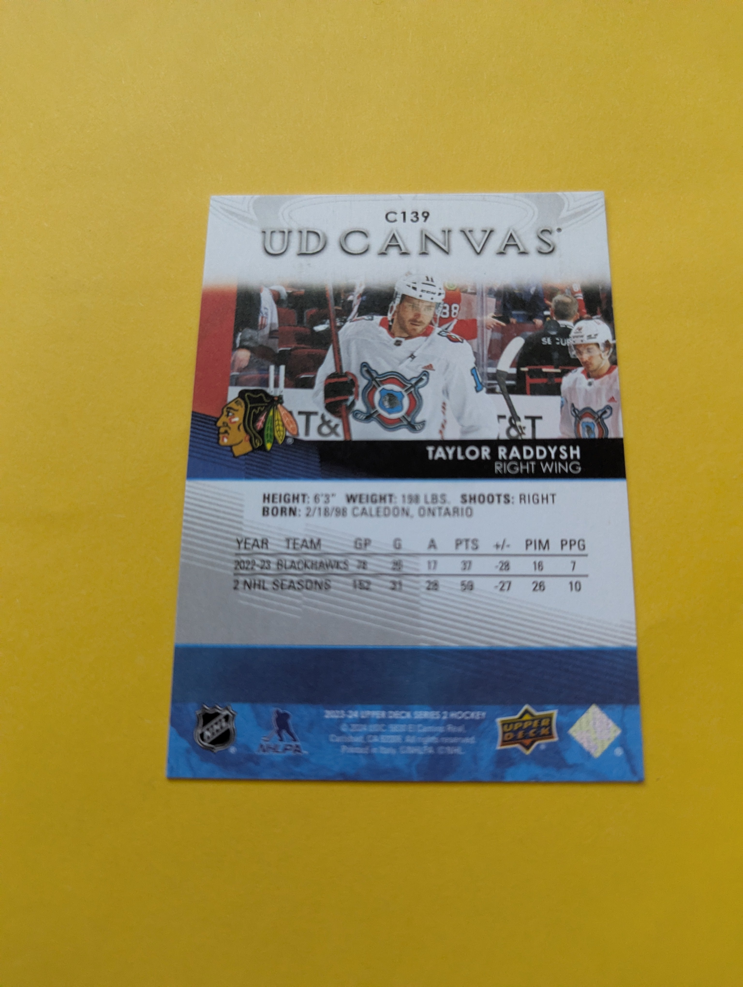 Taylor Raddysh 23-24 Upper Deck UD Canvas Card