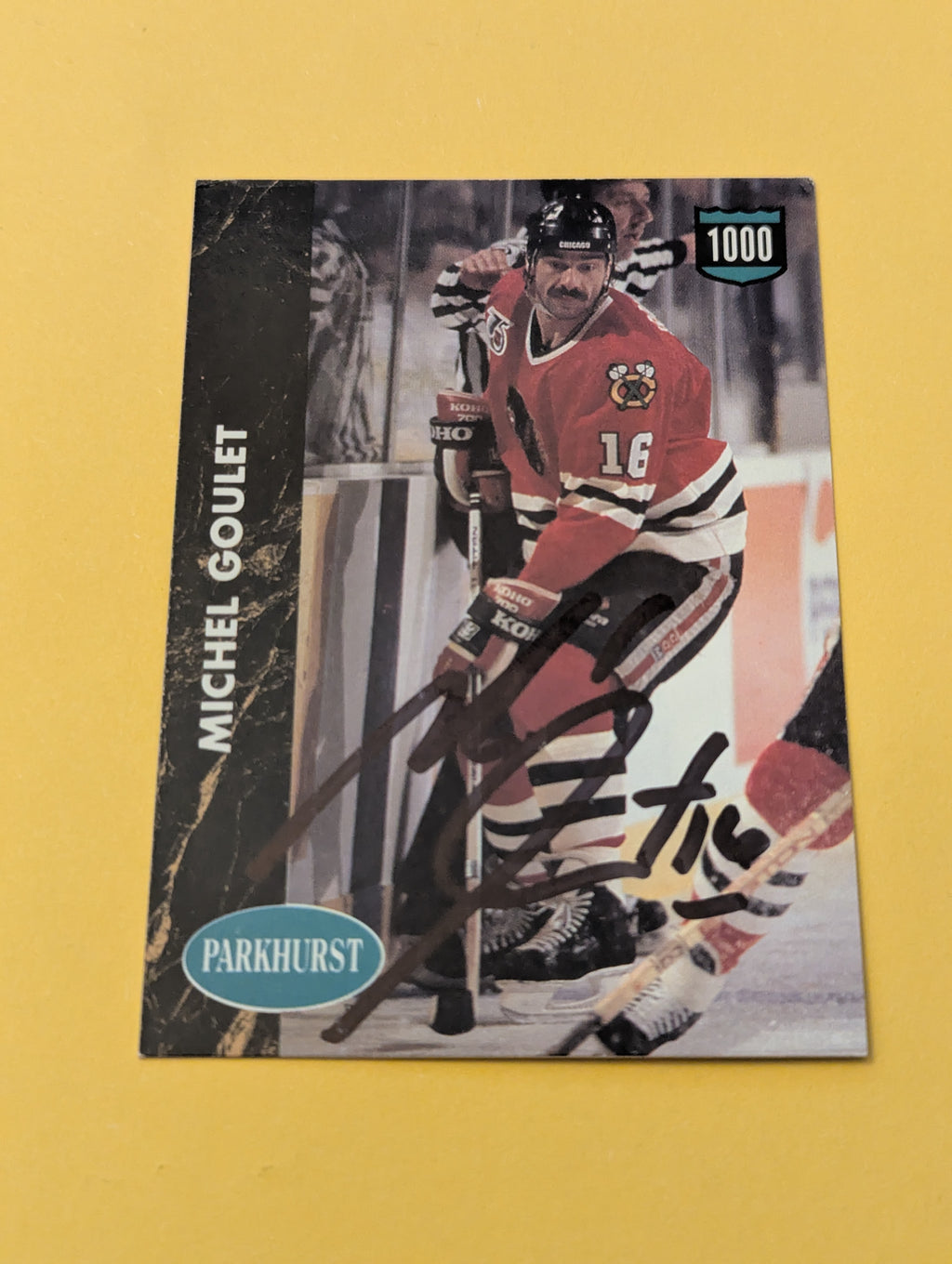 Michel Goulet Signed Chicago Blackhawks Card
