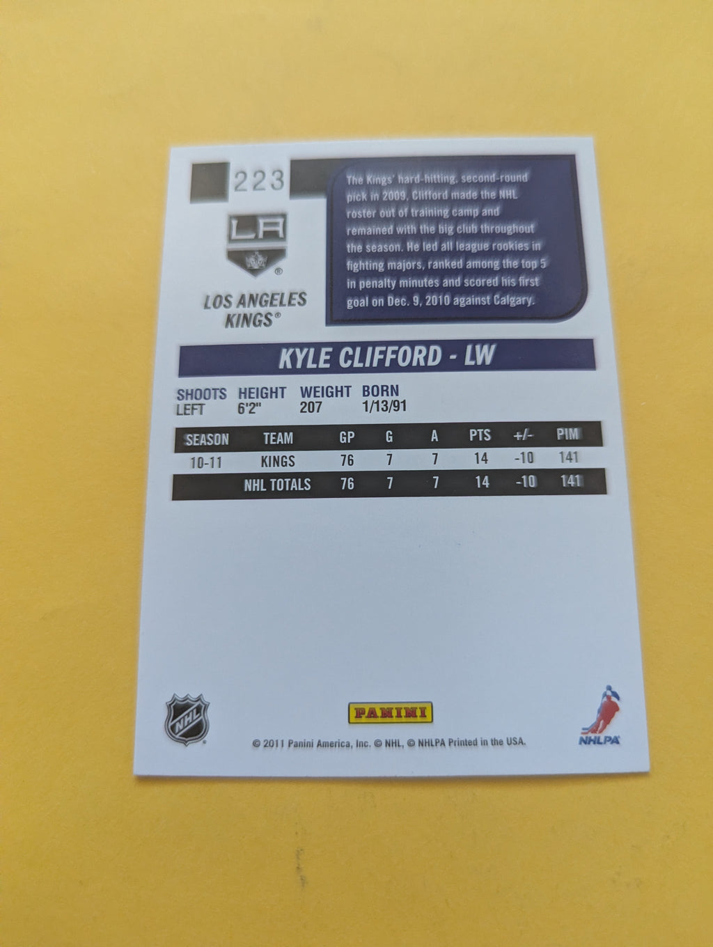 Kyle Clifford Signed Los Angeles Kings Card B