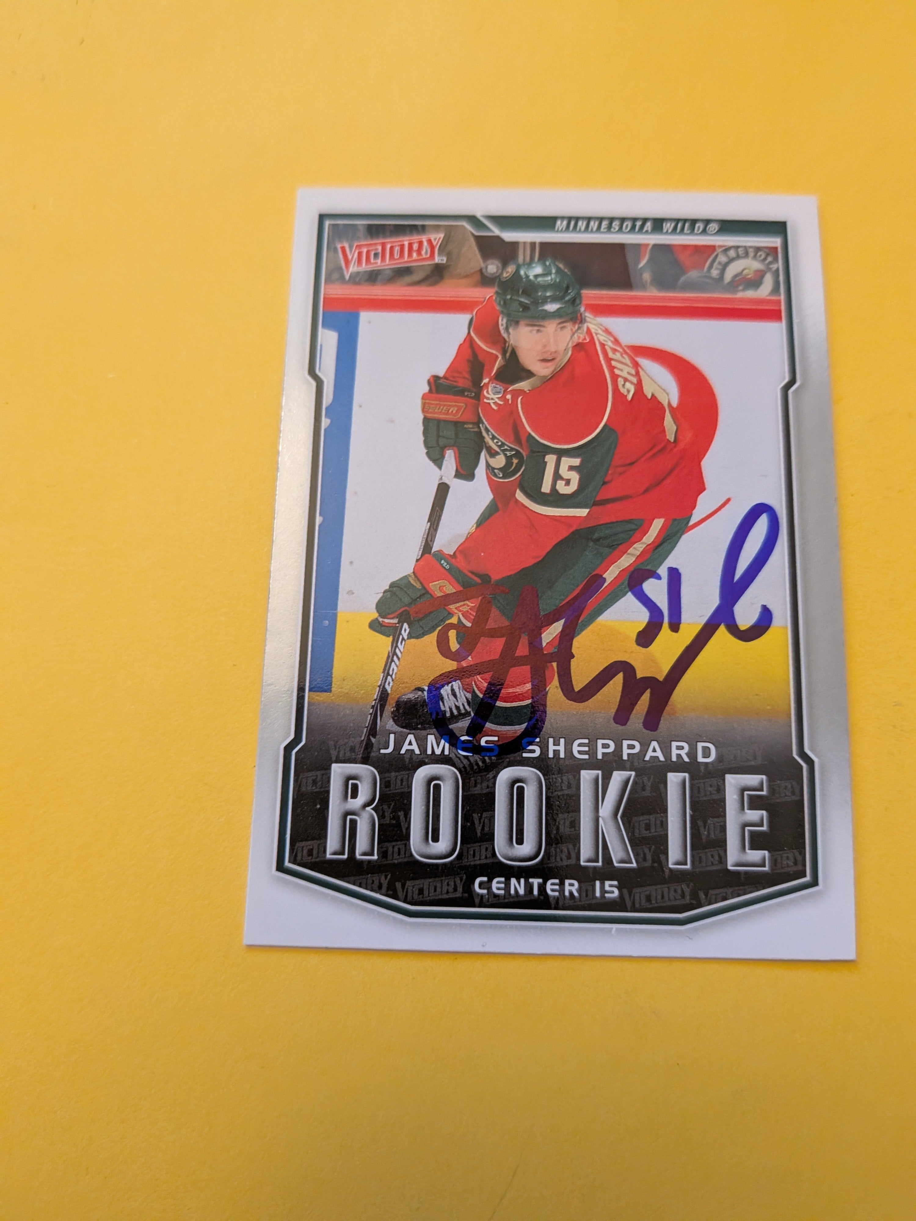 James Sheppard Signed Minnesota Wild Rookie Card B