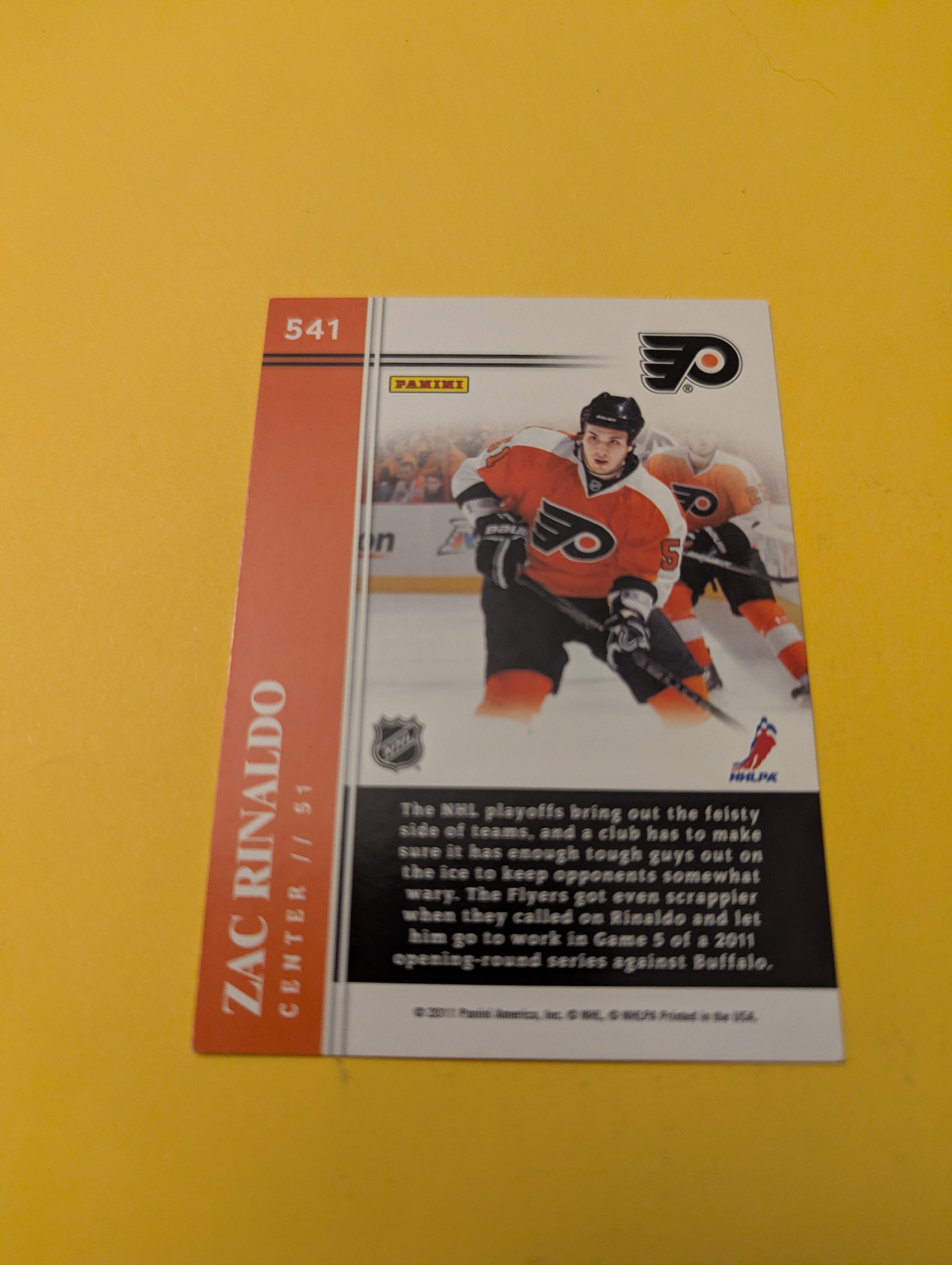 Zac Rinaldo Signed Philadelphia Flyers Rookie Card