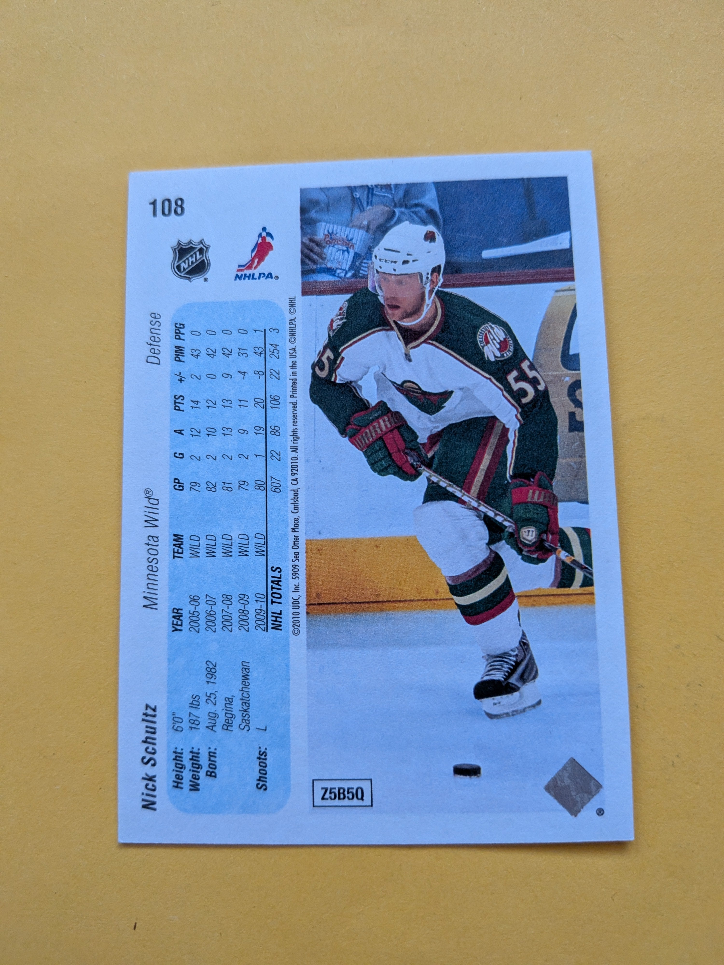 Nick Schultz Signed Minnesota Wild Card C