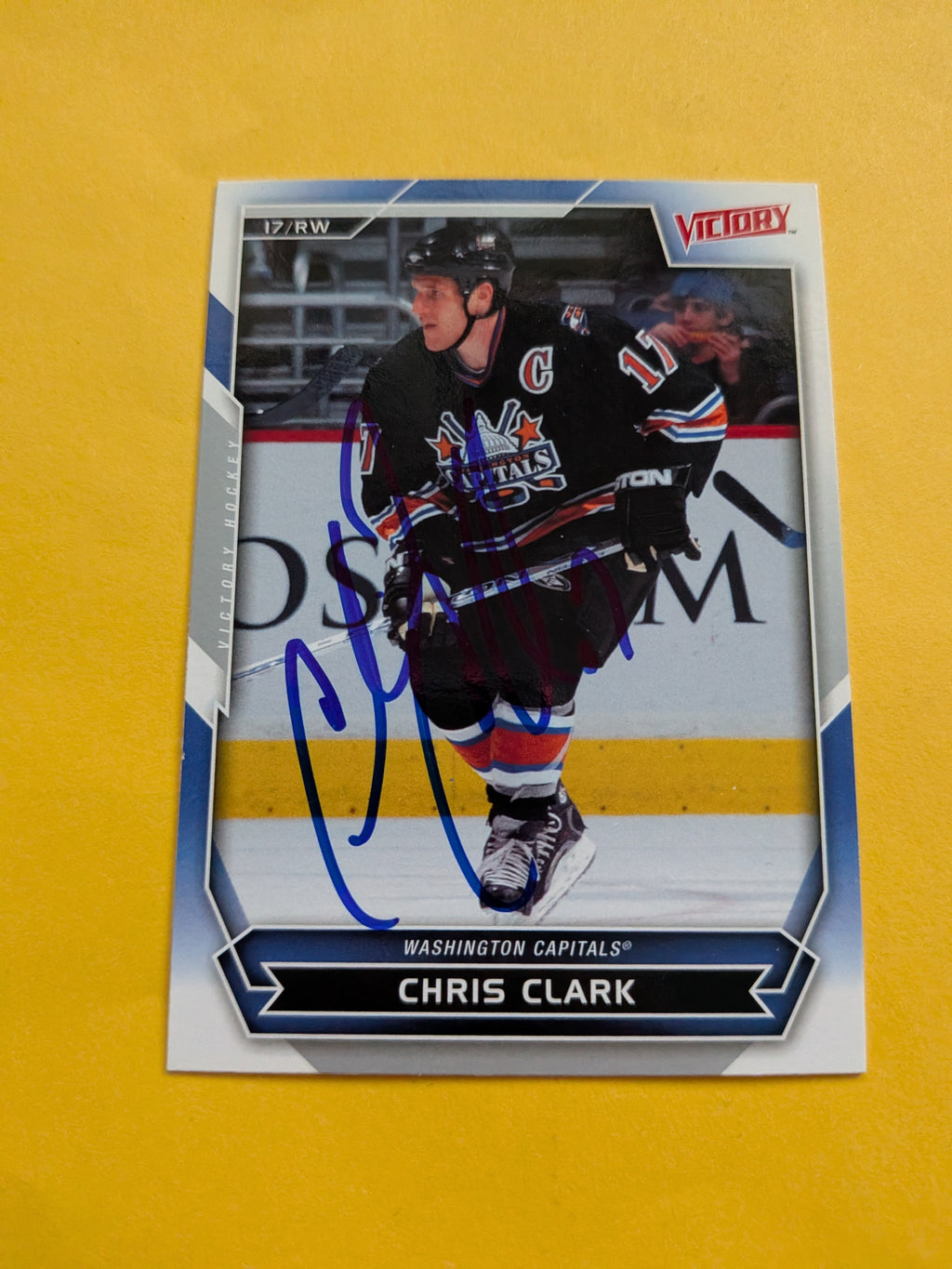 Chris Clark Signed Washington Capitals Card D