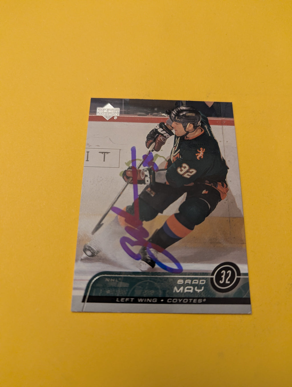 Brad May Signed Arizona Coyotes Card