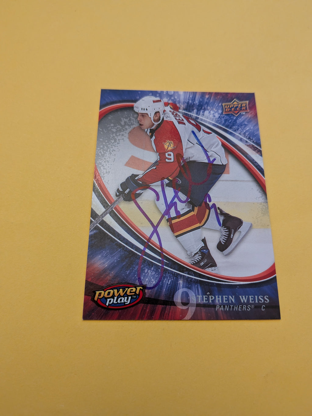 Stephen Weiss Signed Florida Panthers Card B