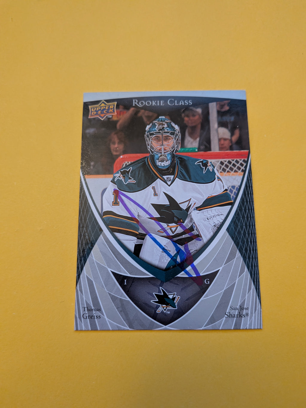 Thomas Greiss Signed San Jose Sharks Rookie Card A