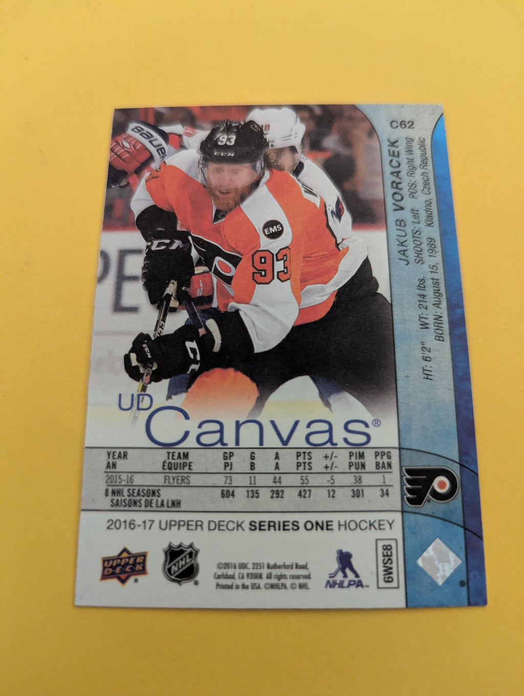 Jakub Voracek 16-17 Upper Deck UD Canvas Card