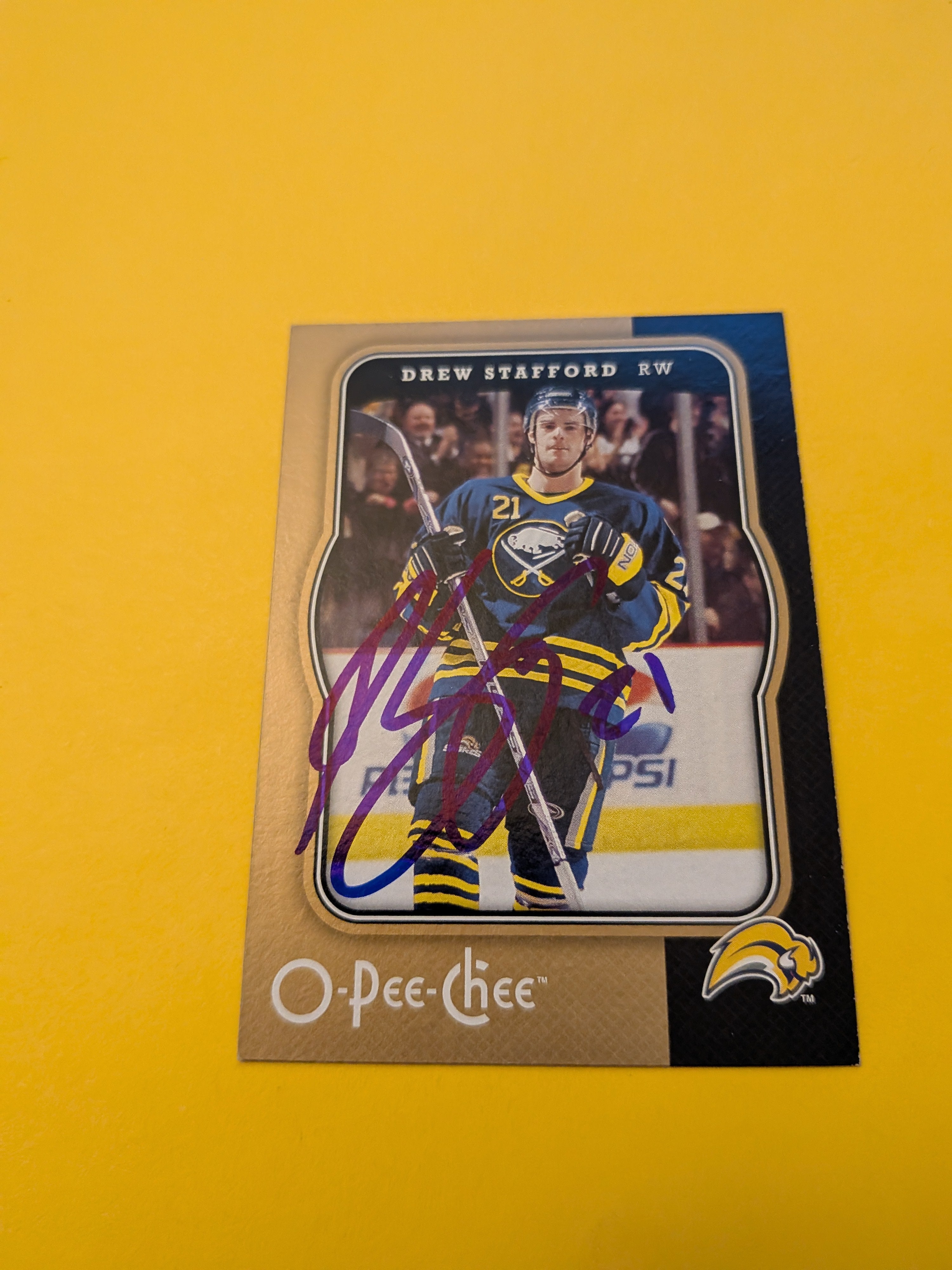 Drew Stafford Signed Buffalo Sabres Card F