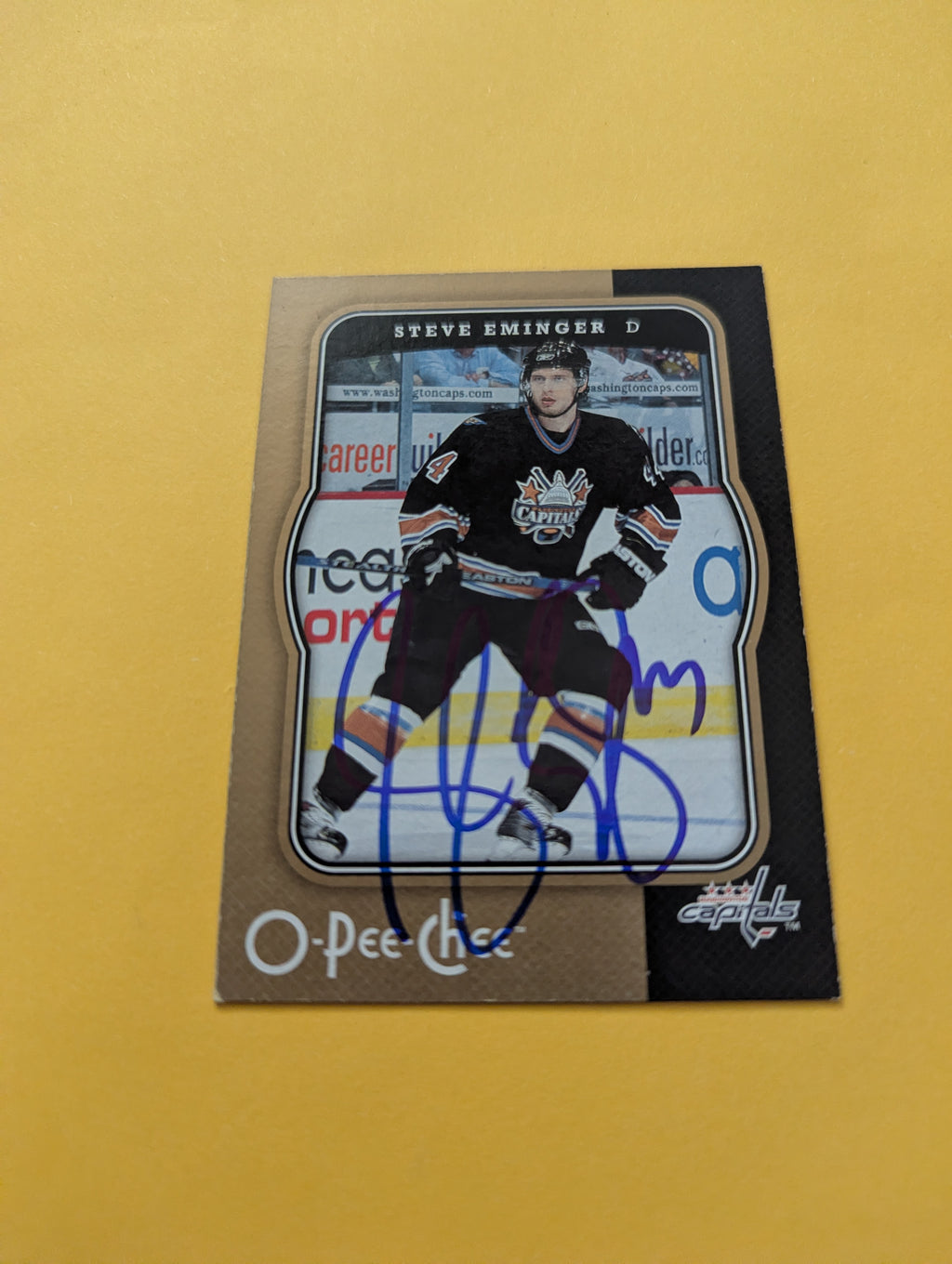 Steve Eminger Signed Washington Capitals Card