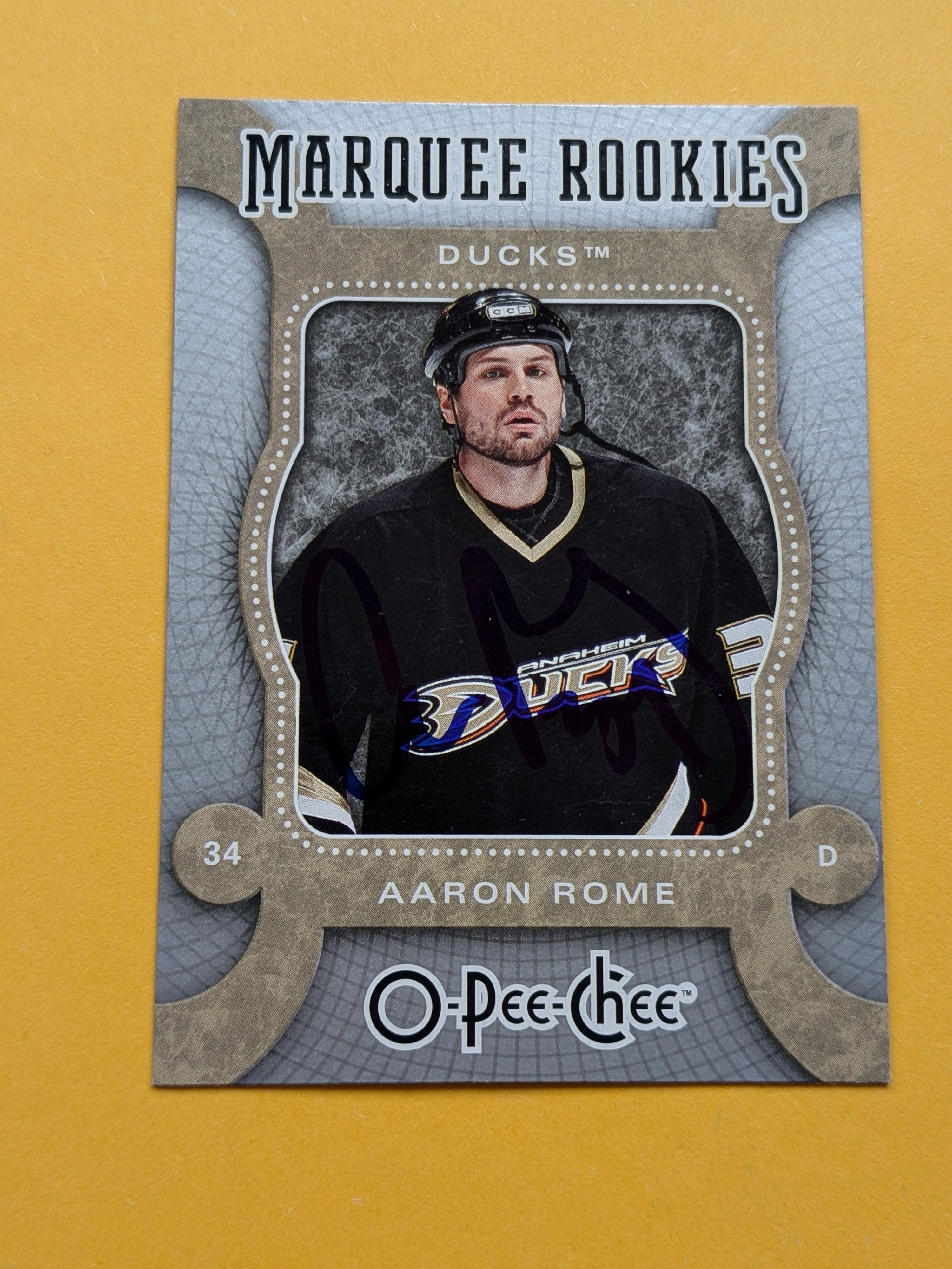 Aaron Rome Signed Anaheim Ducks Rookie Card A
