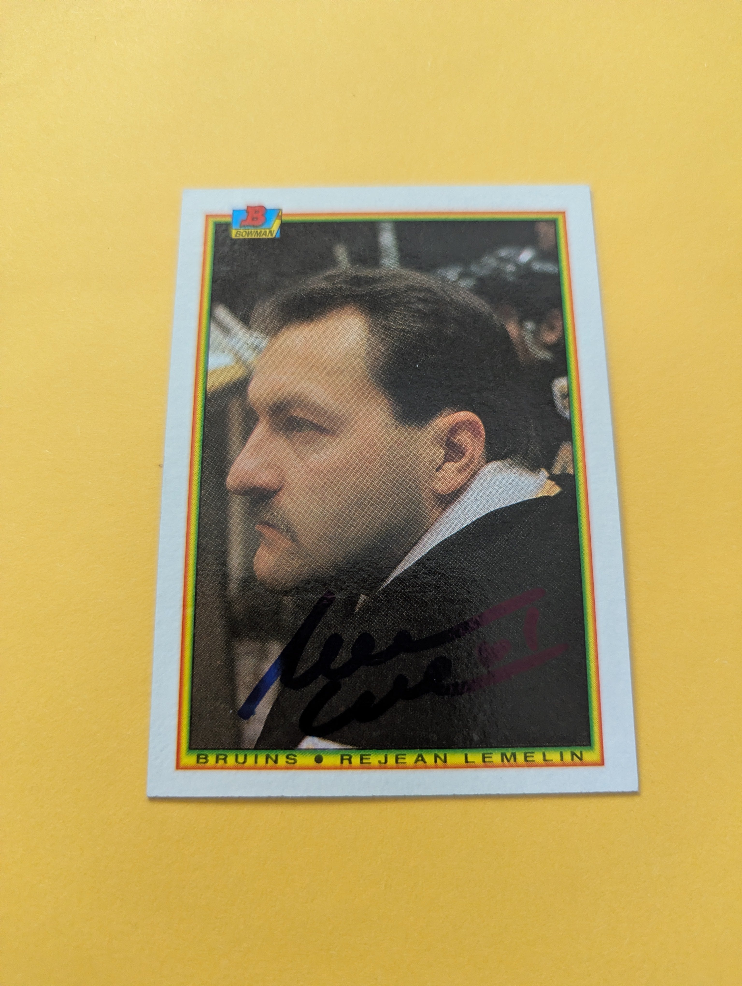 Rejean Lemelin Signed Boston Bruins Card