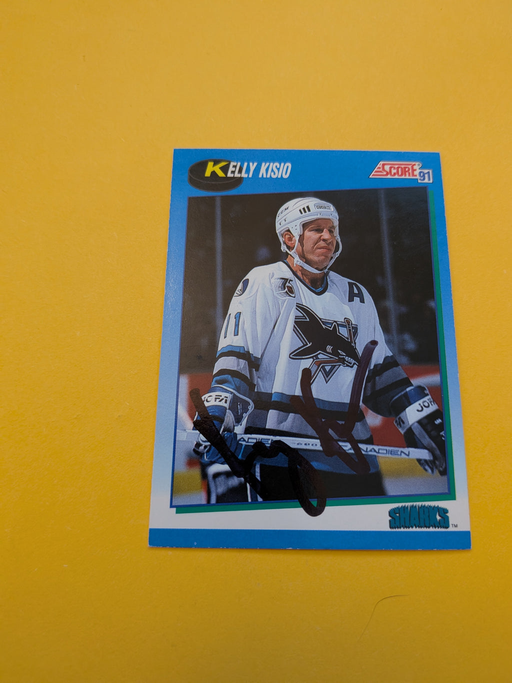 Kelly Kisio Signed San Jose Sharks Card C