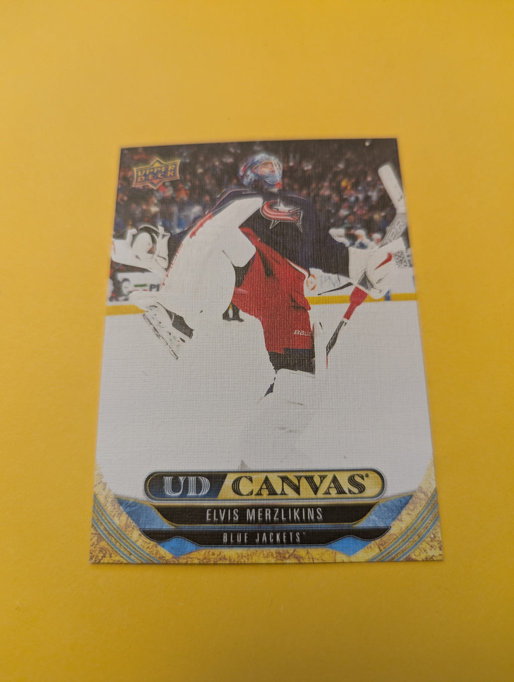Elvis Merzlikins 24-25 Upper Deck UD Canvas Card