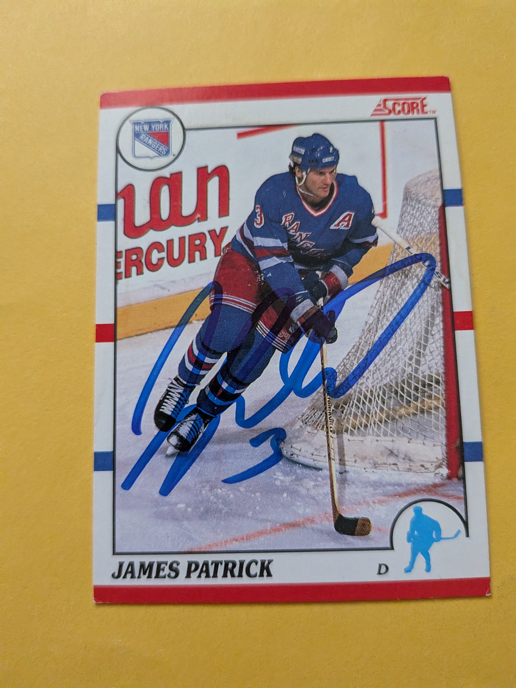 James Patrick Signed New York Rangers Card A