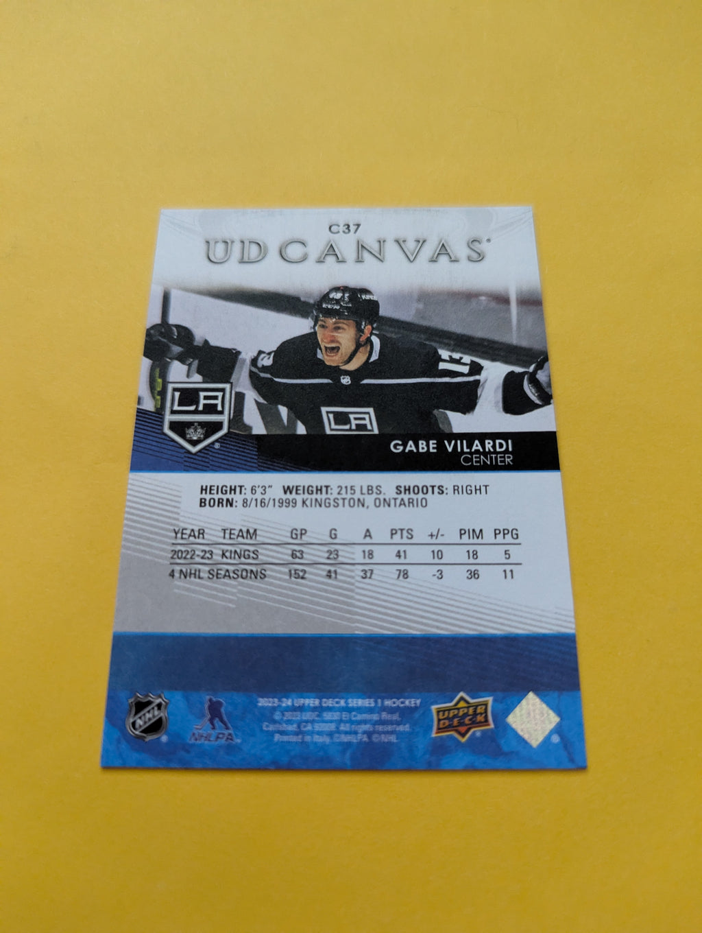 Gabe Vilardi 23-24 Upper Deck UD Canvas Card