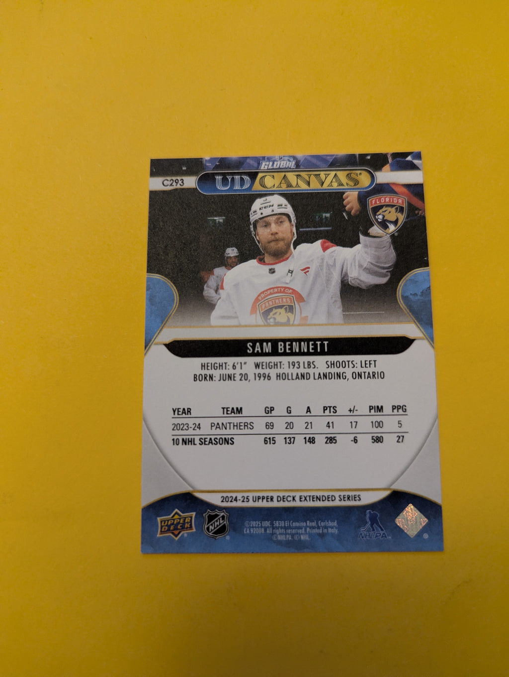 Sam Bennett 24-25 Upper Deck UD Canvas Card