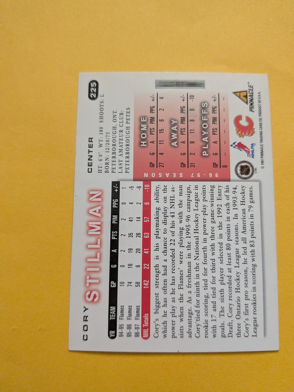 Todd Simpson Signed Calgary Flames Card A