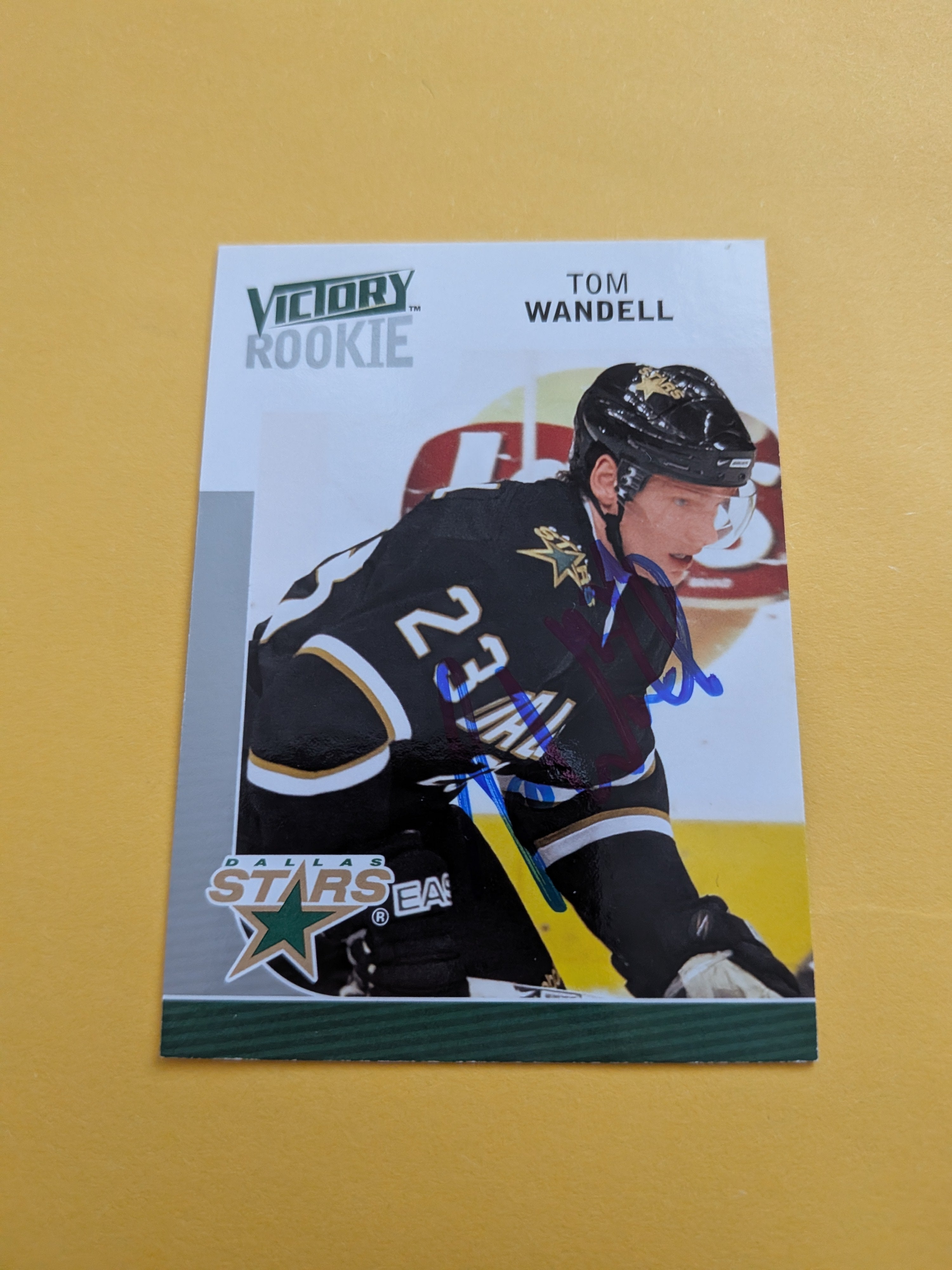 Tom Wandell Signed Dallas Stars Rookie Card B