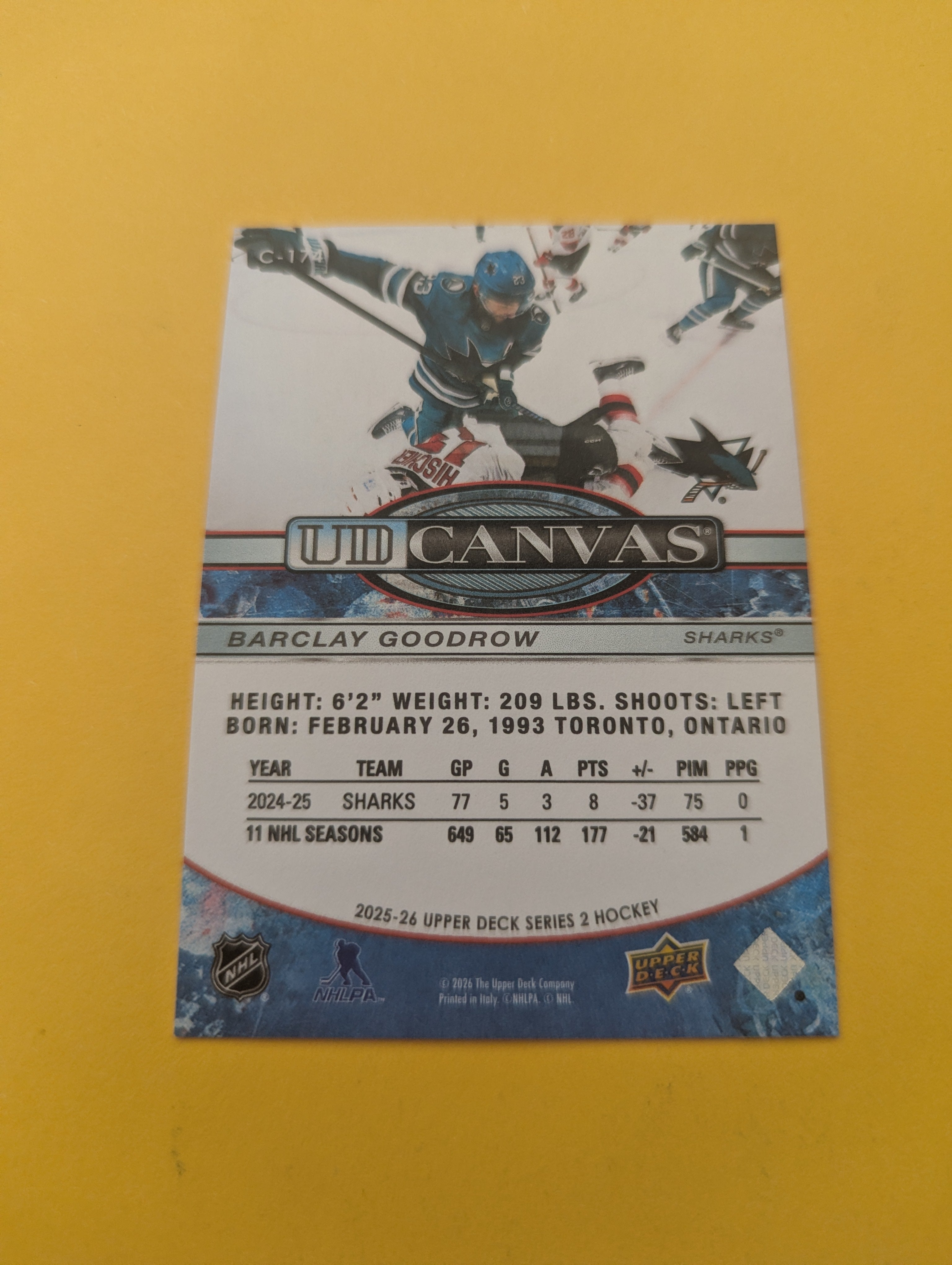 Barclay Goodrow 25-26 Upper Deck UD Canvas Card