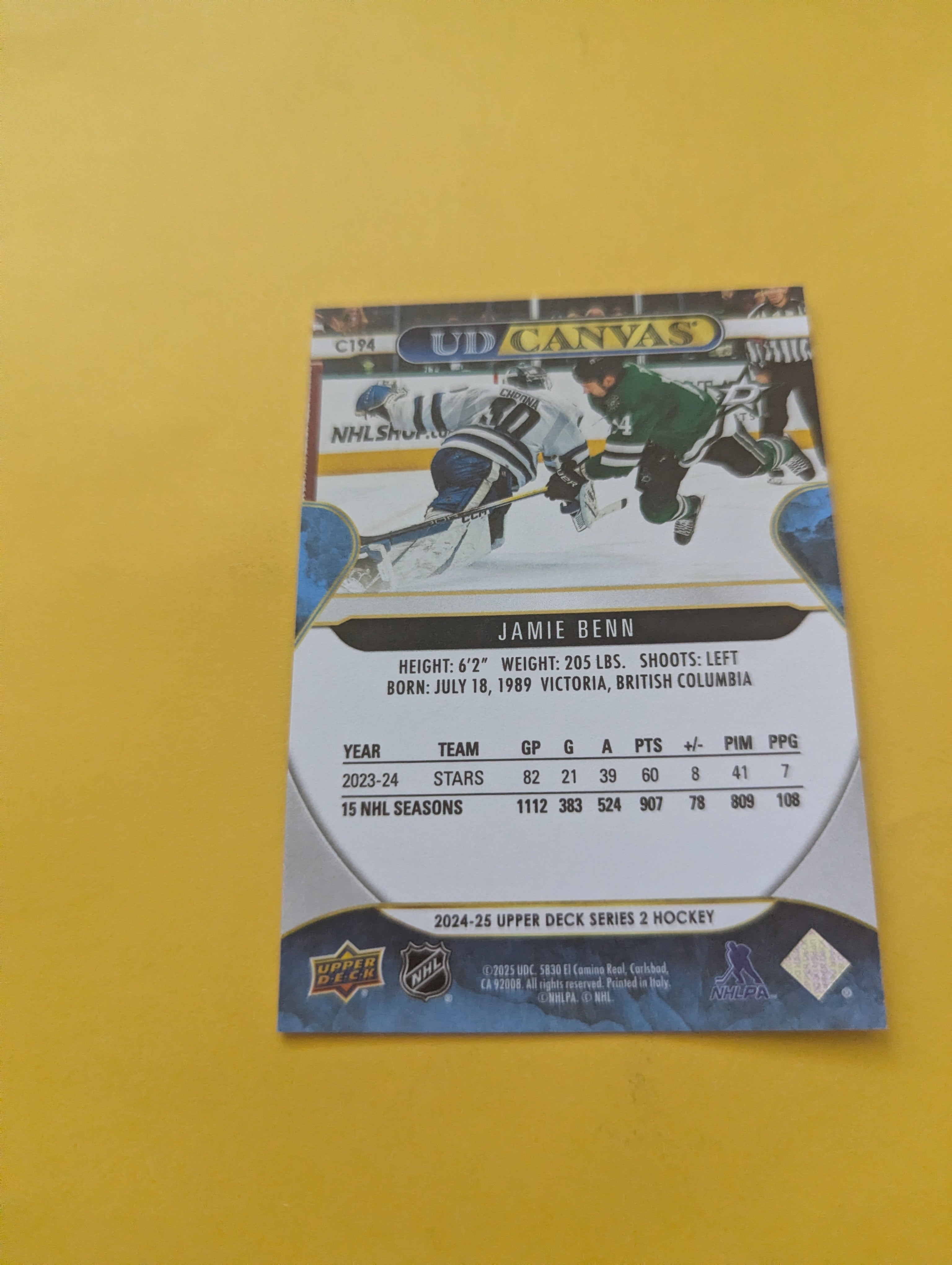 Jamie Benn 24-25 Upper Deck UD Canvas Card