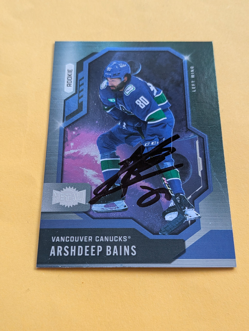 Arshdeep Bains Signed Vancouver Canucks Rookie Card