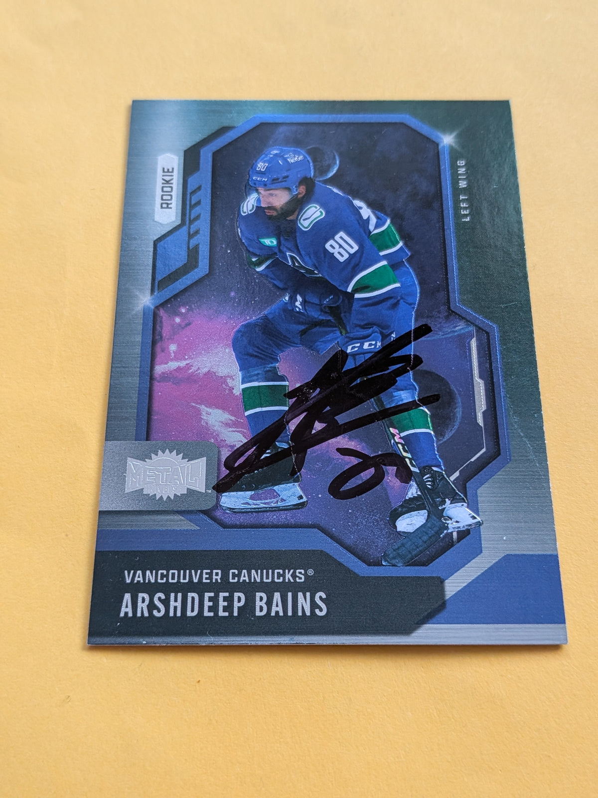 Arshdeep Bains Signed Vancouver Canucks Rookie Card