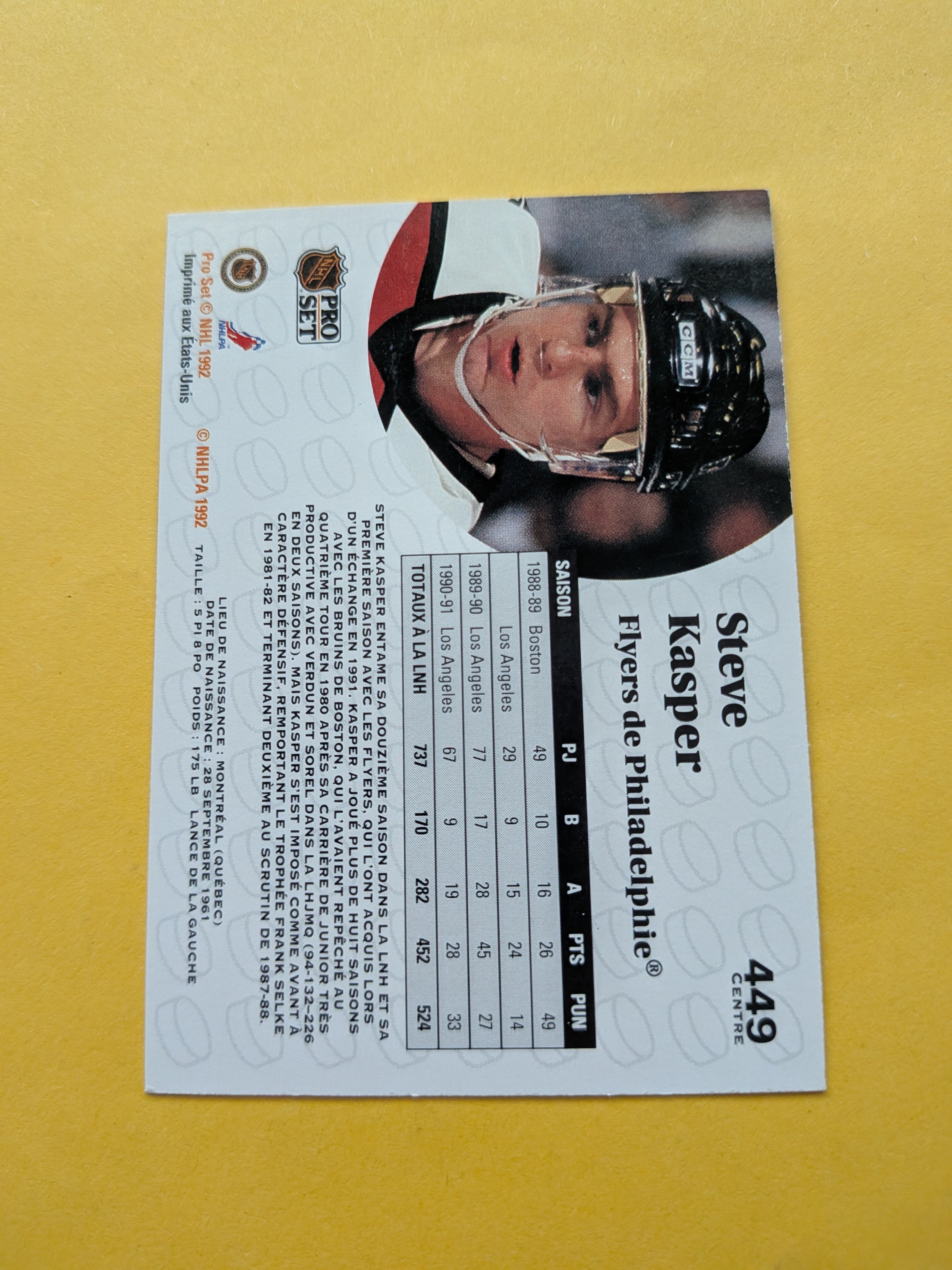 Steve Kasper Signed Philadelphia Flyers Card A