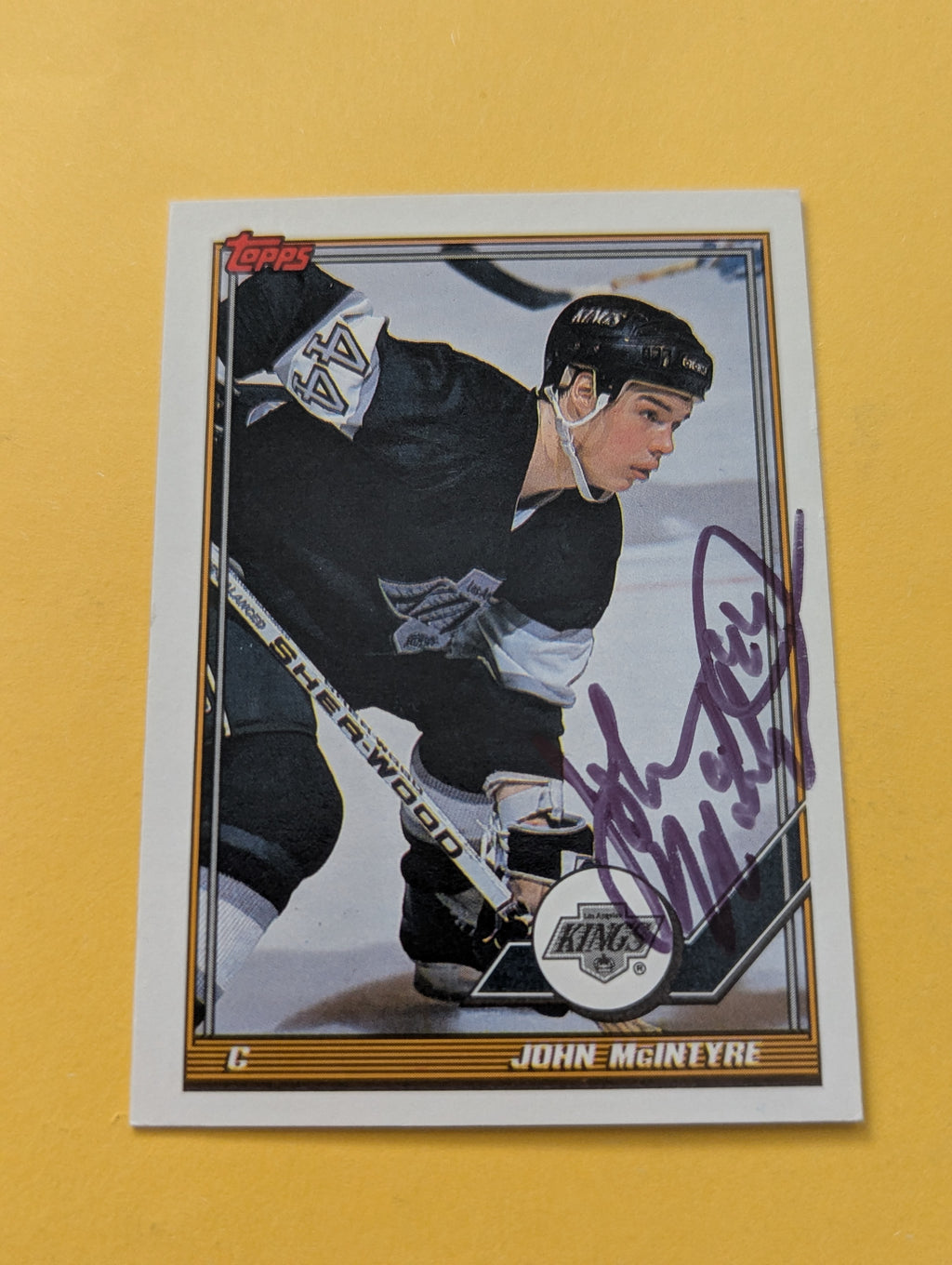 John McIntyre Signed Los Angeles Kings Card