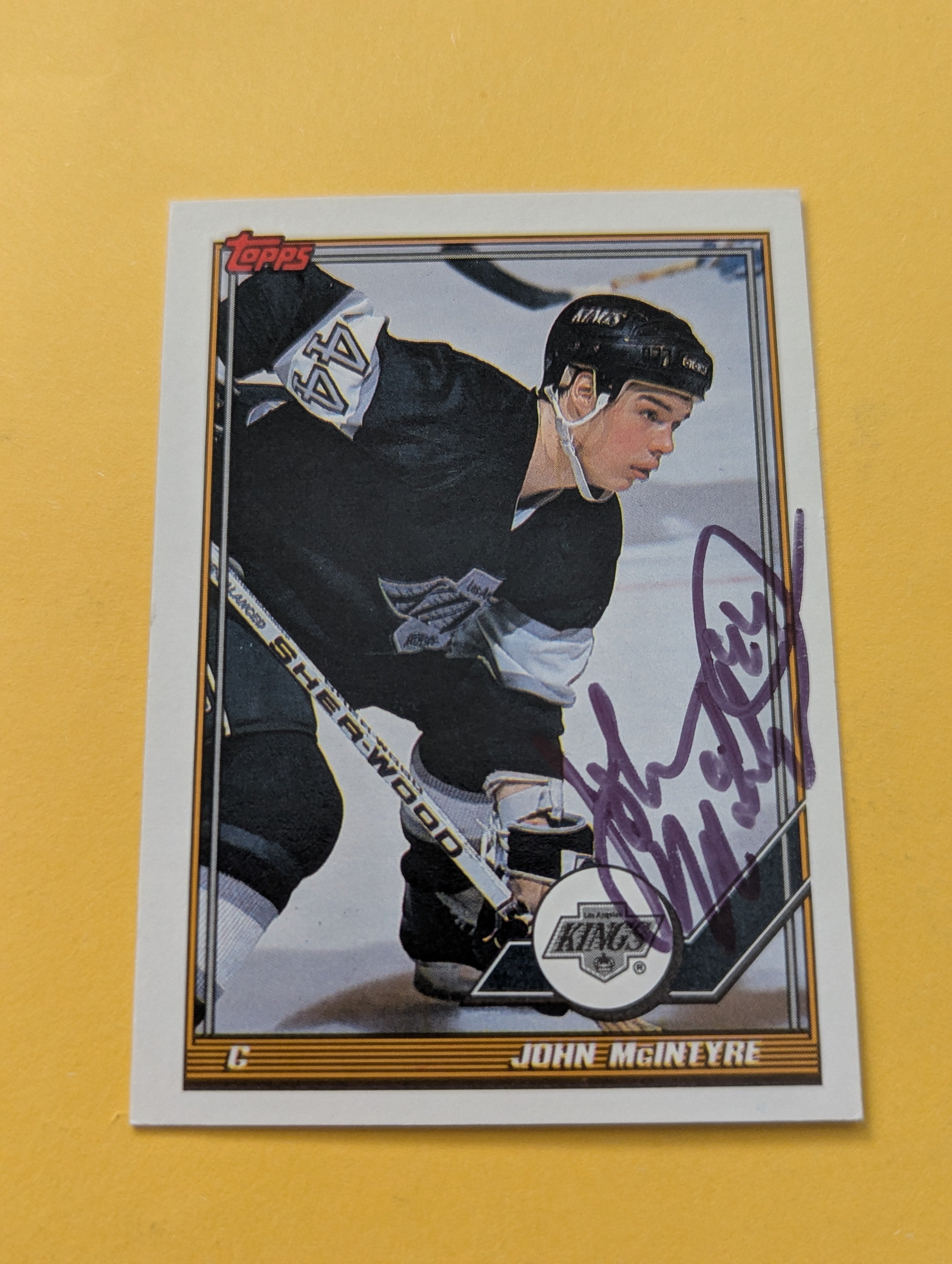 John McIntyre Signed Los Angeles Kings Card